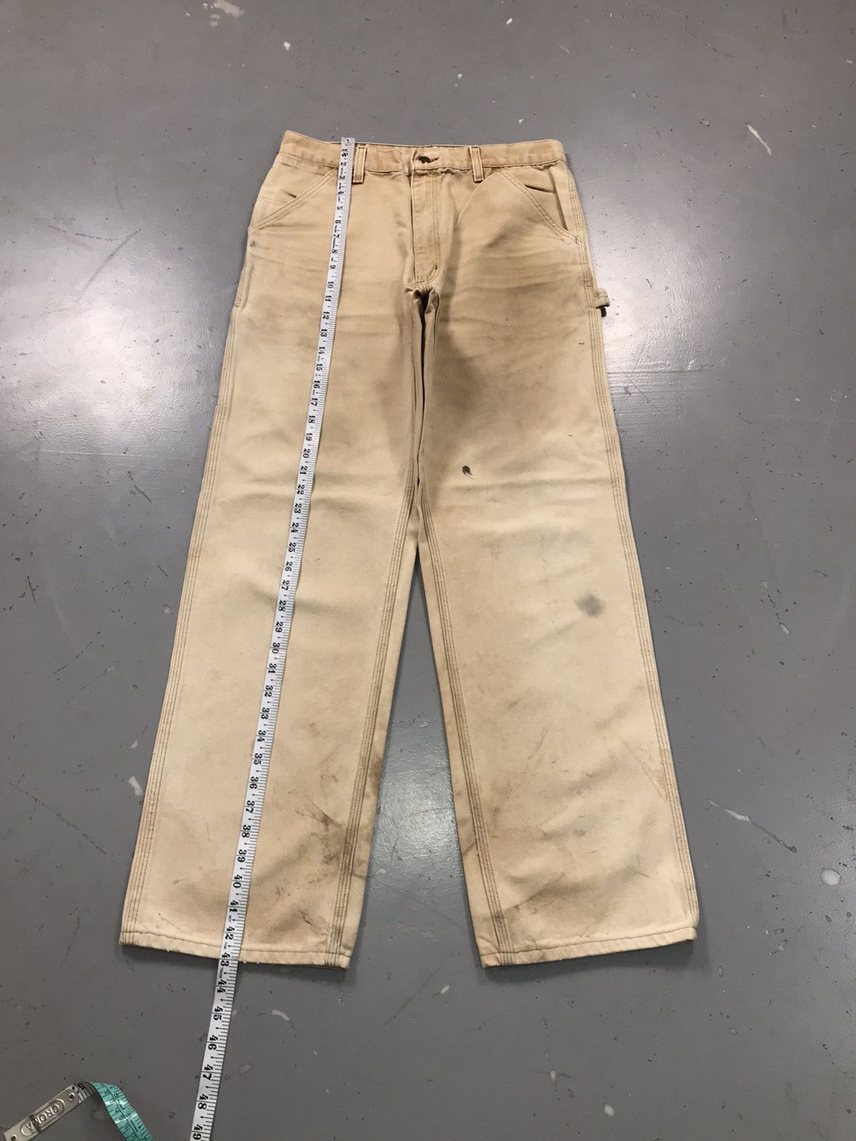 Vintage 90s Vintage sunfade Carhartt B11 BRN carpenter denim Size US 32 / EU 48 - 4 Thumbnail