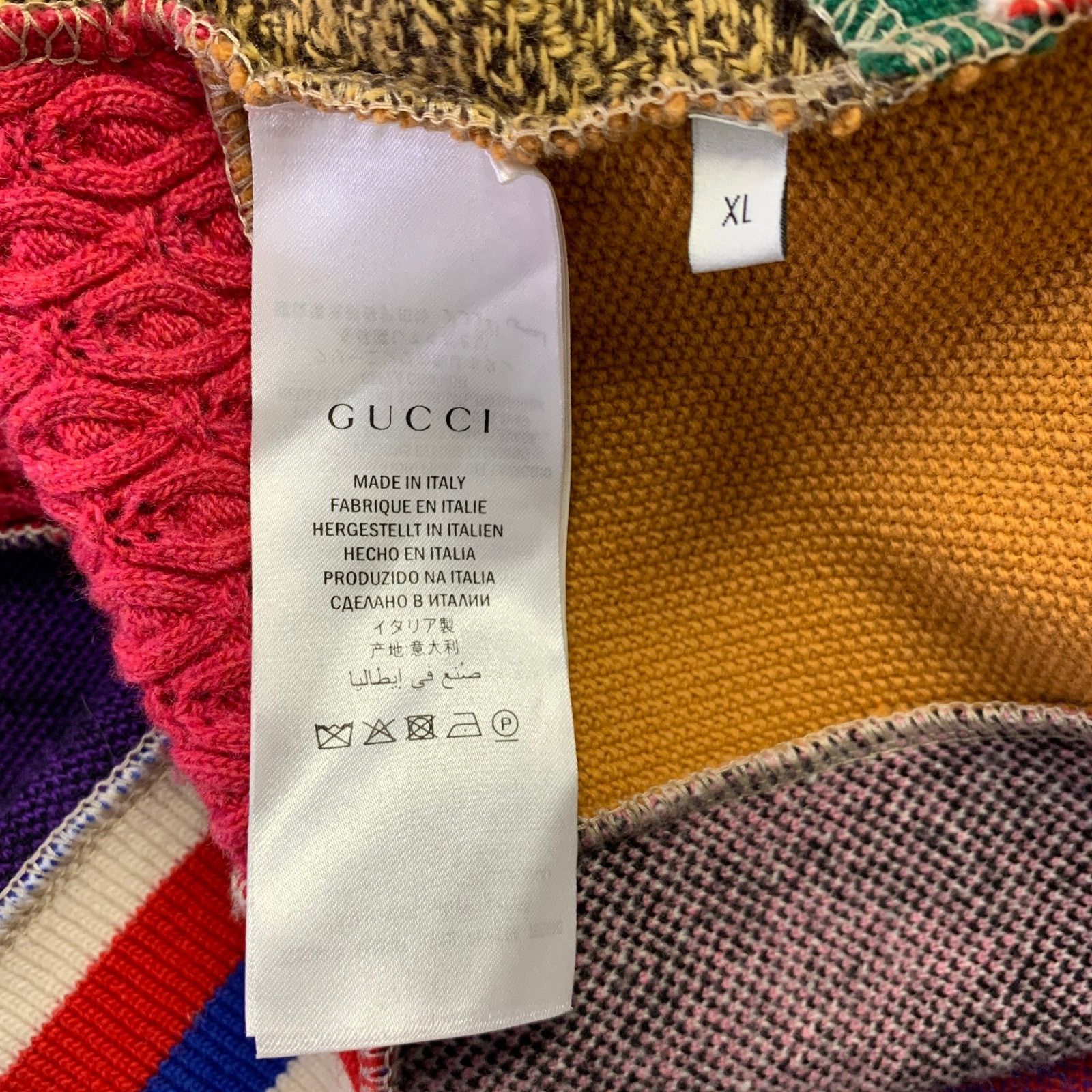 Gucci GUCCI Size XL Camel Wool Blend Patchwork Cardigan Size XL / US 12-14 / IT 48-50 - 8 Thumbnail
