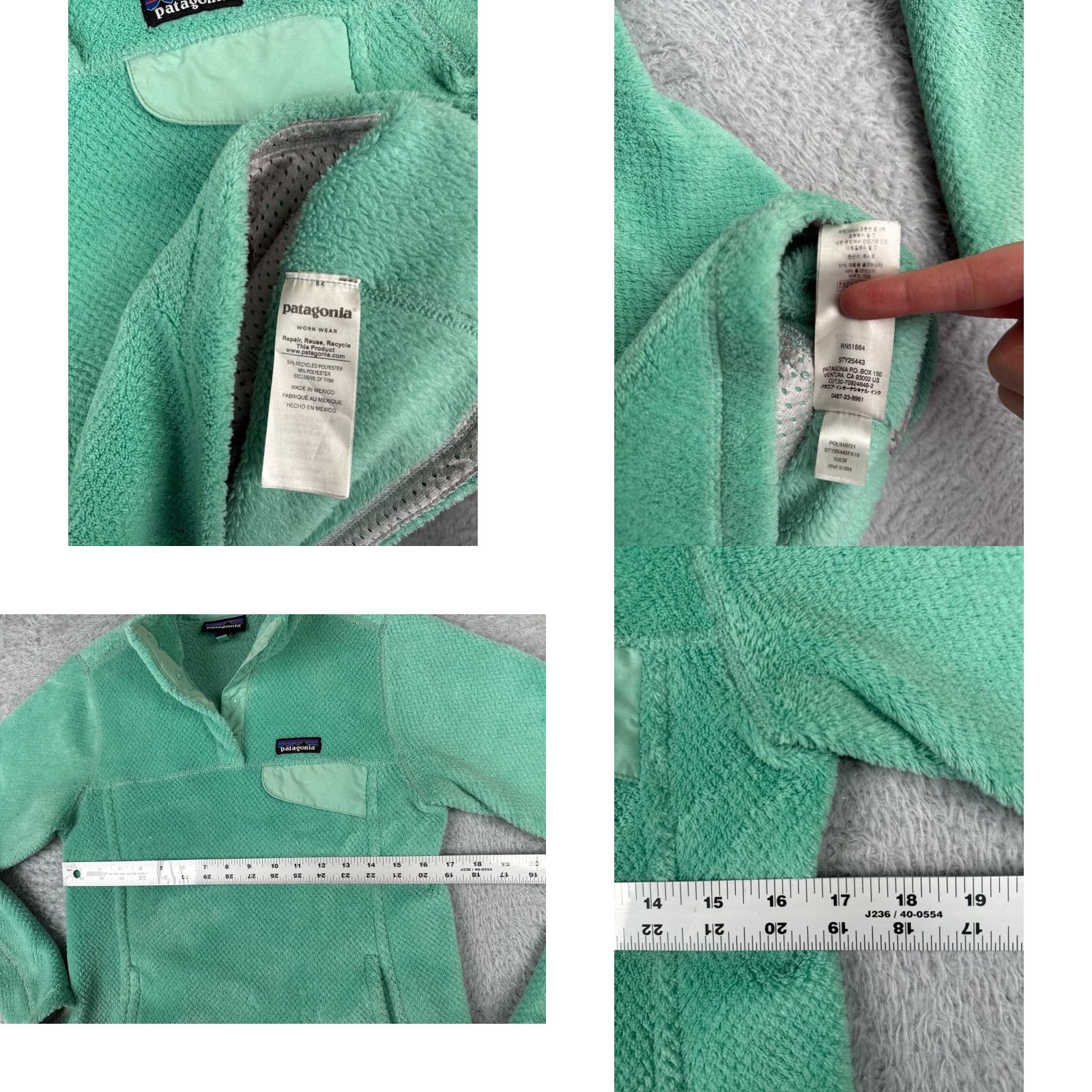 Patagonia Patagonia Sweater Women's Small Green Re-Tool Snap-T Pullover Mock Neck Fleece Sweatshirt Size S / US 4 / IT 40 - 8 Thumbnail
