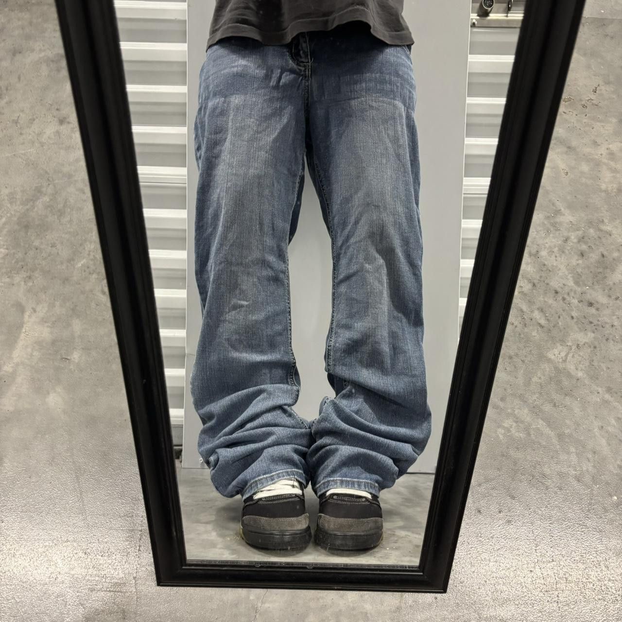 Japanese Brand × Vintage Crazy Vintage Y2K/2000s Grunge Dark Wash Flared Bootcut Denim Jeans! Size US 30 / EU 46 - 1 Thumbnail