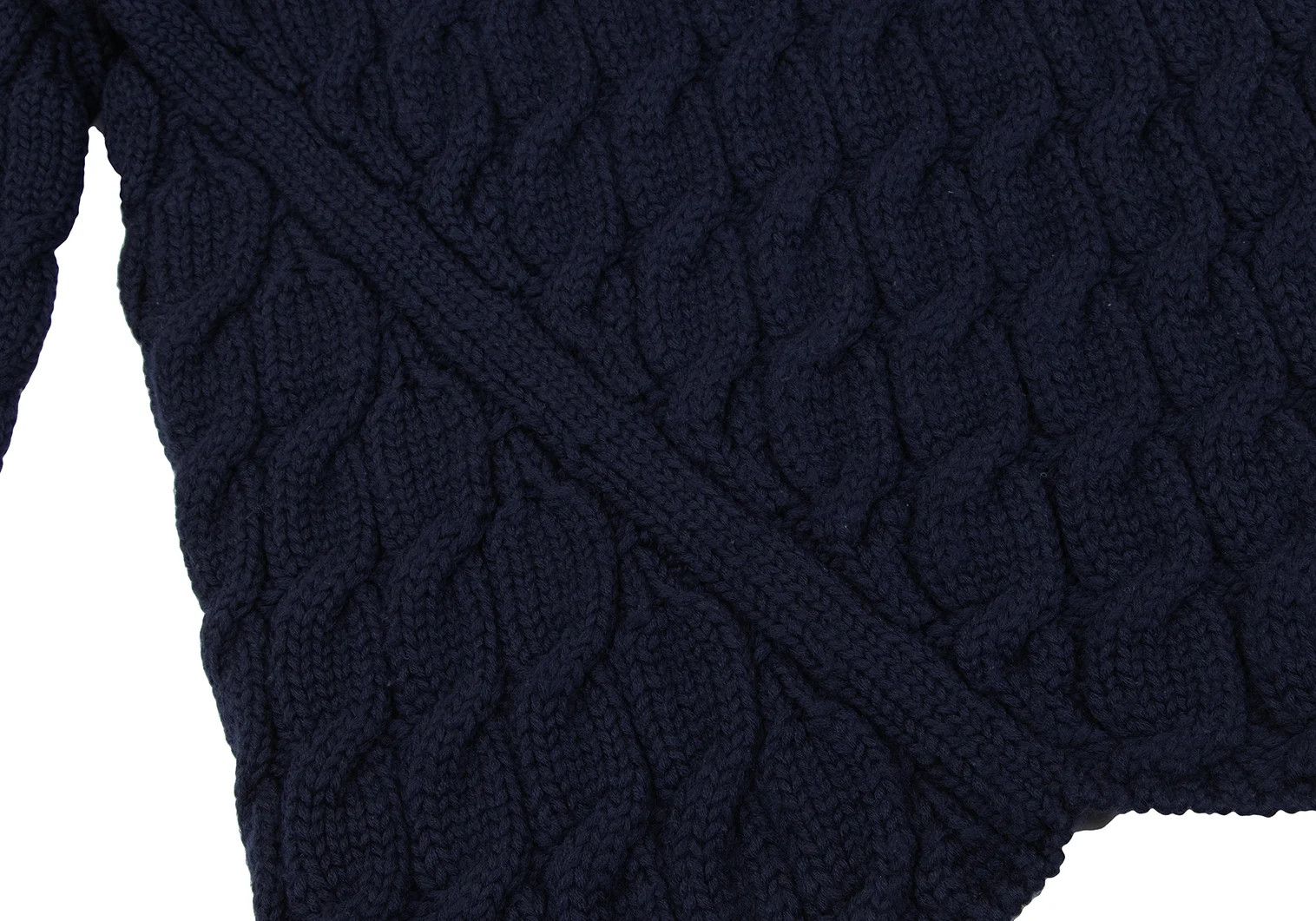 Comme des Garcons Homme Plus Wool Bias Cut Cable Knit Sweater in Navy, Size M Size US M / EU 48-50 / 2 - 8 Thumbnail