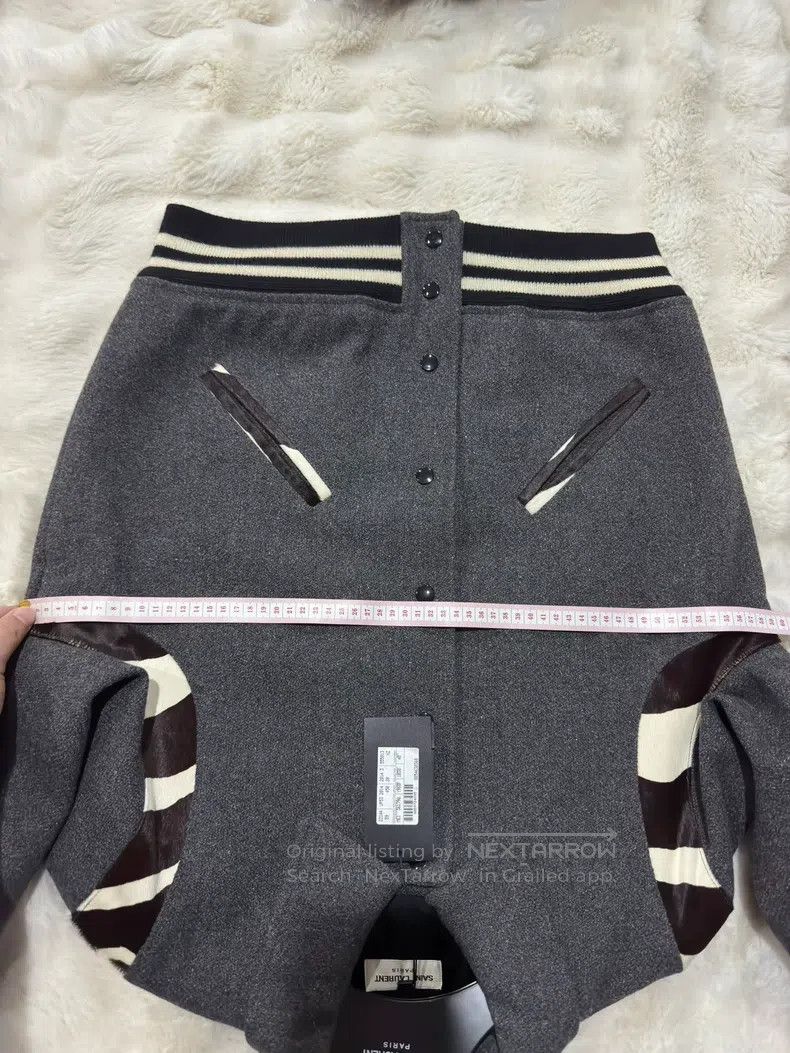 Saint Laurent Paris Saint Laurent Paris Gray Zebra Stripe Baseball Jacket Size US M / EU 48-50 / 2 - 5 Thumbnail