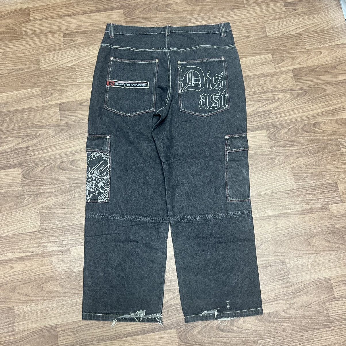Other Vintage 90s Grass Hither Embroidery Baggy Cargo Black Size US 42 / EU 58 - 2 Thumbnail