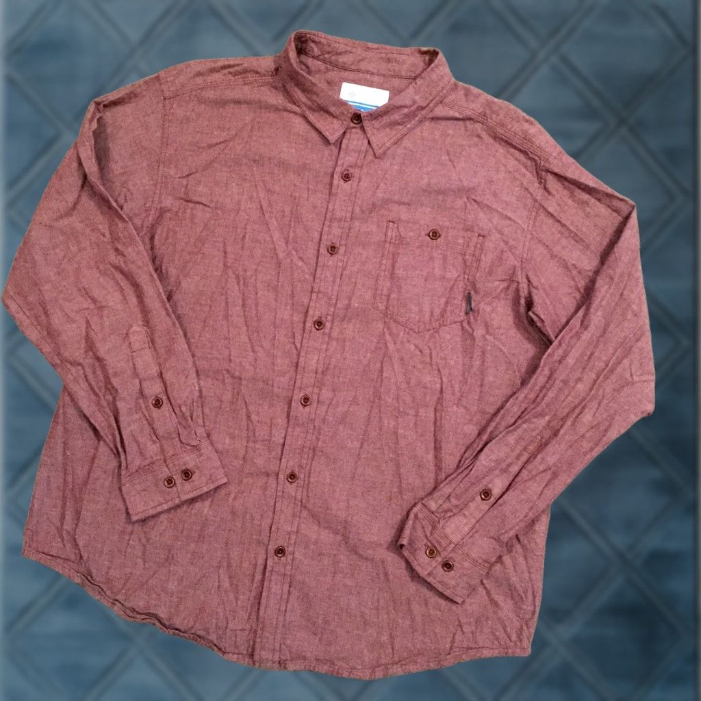 Vintage Columbia Shirt Mens XL Red Long Sleeve Button-Up Shirt Size US XL / EU 56 / 4 - 1 Thumbnail