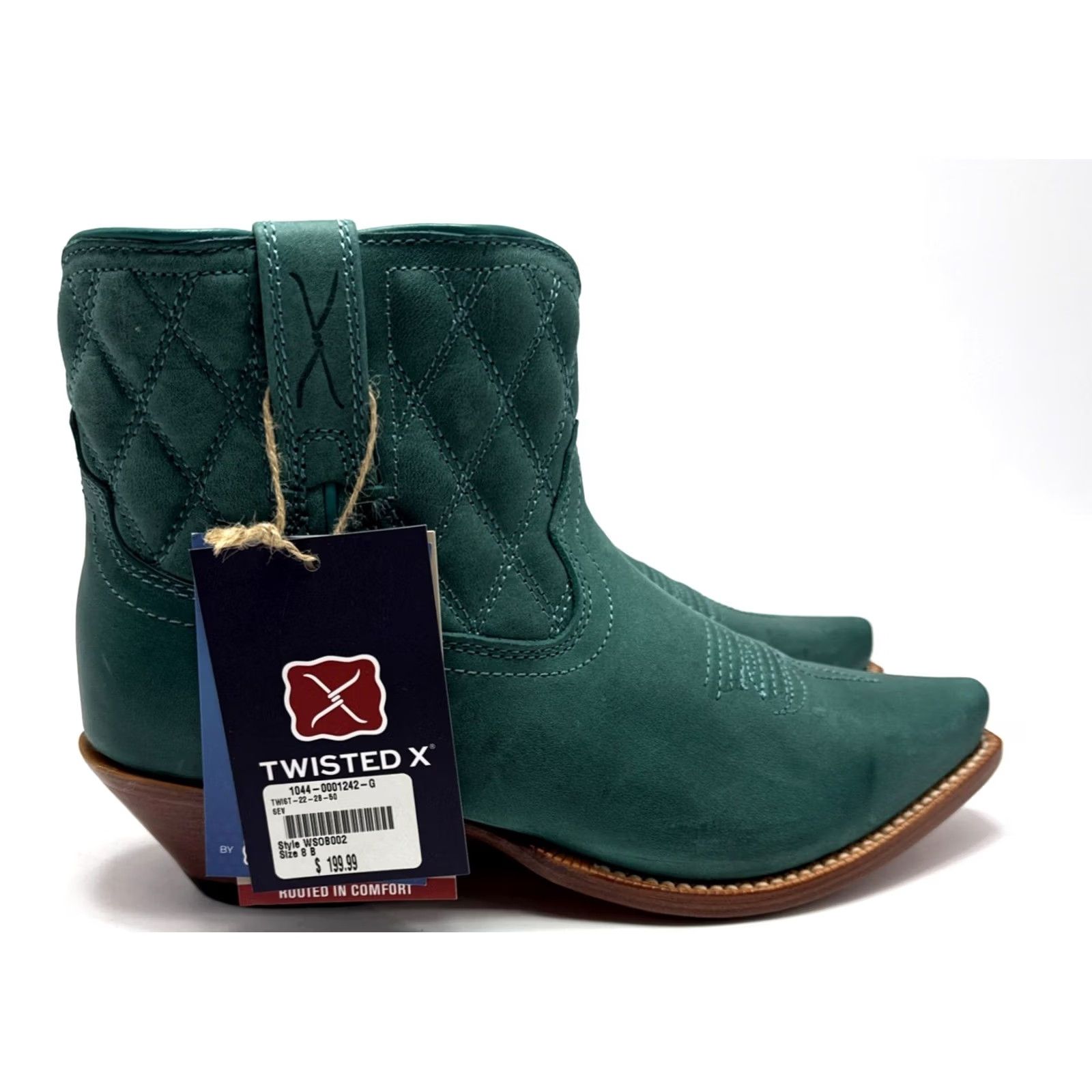 Twisted X Twisted X Bootie Women Blue Turquoise WSOB002 Size 8 B Leather Zip Ankle Western Steppin' Out Casual Size US 8 / IT 38 - 4 Thumbnail