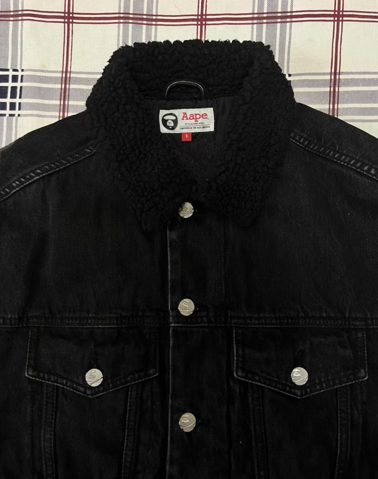 Bape AAPE OG Nigo era shearling jacket, latest black denim jacket Size US M / EU 48-50 / 2 - 2 Thumbnail