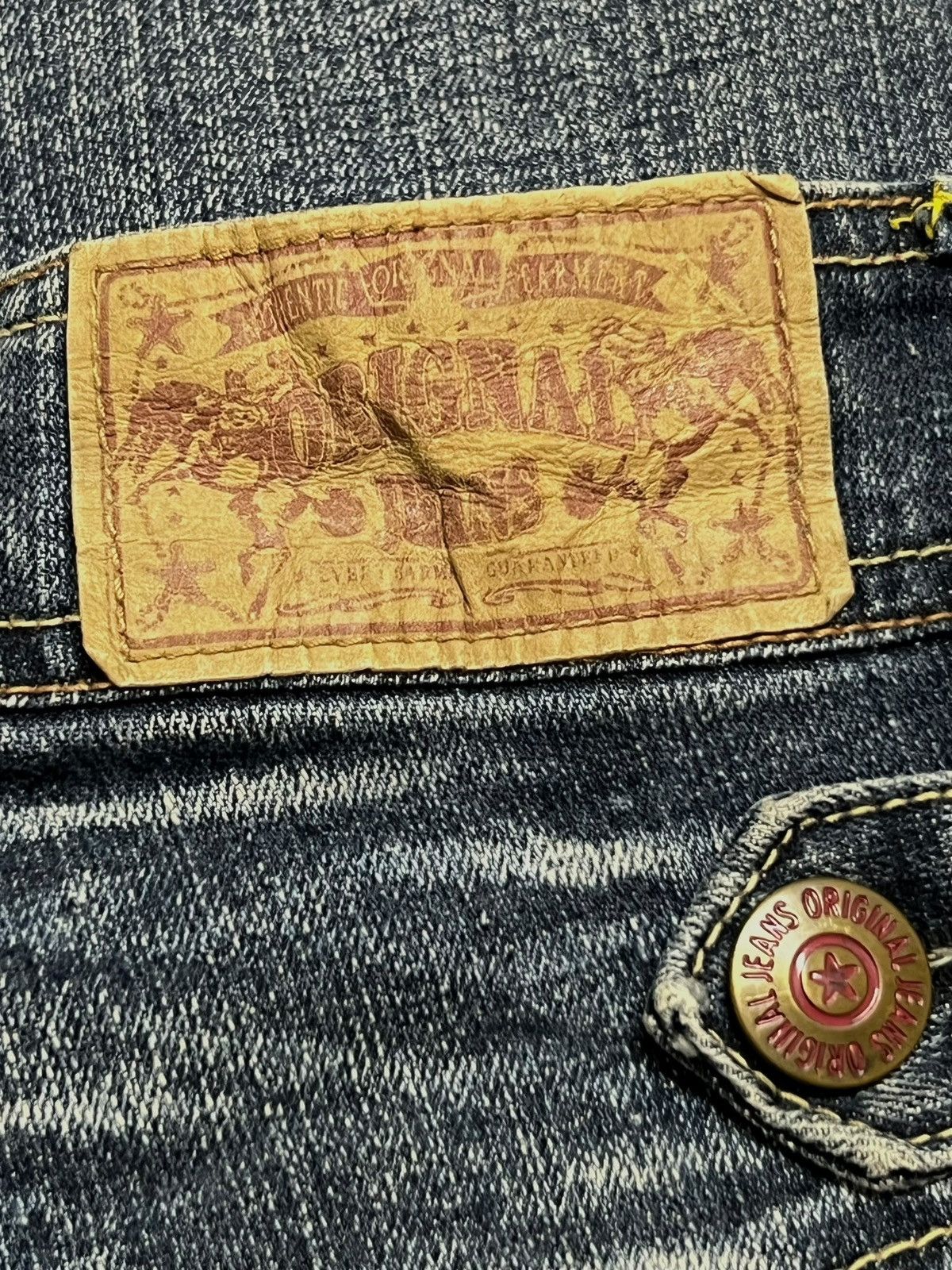 Japanese Brand Vintage Flared Original Jeans Japan - Faded Wash Style Jeans Size US 33 - 17 Thumbnail
