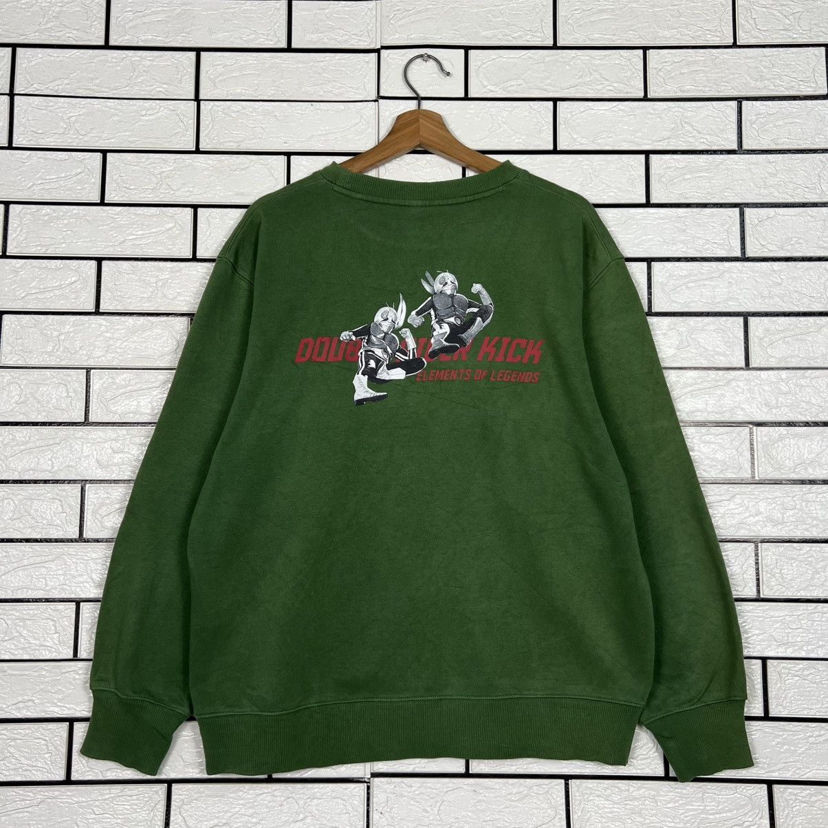 Japanese Brand KAMEN RIDER Double Rider Kick Big Logo Sweatshirt #4197-C190 Size US M / EU 48-50 / 2 - 1 Thumbnail