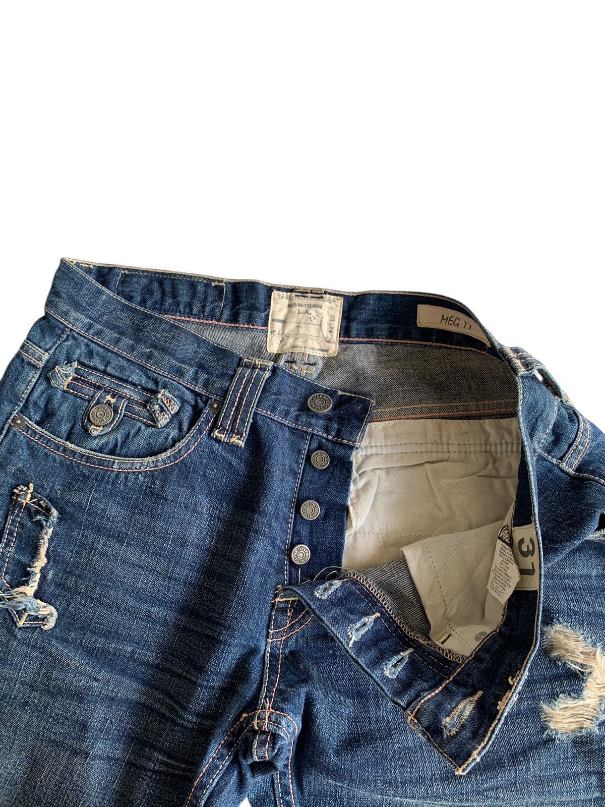 If Six Was Nine TAVERNITI SO JEANS SELVEDGE BUTTON FLY JAPANESE DENIM Size US 33 - 18 Thumbnail
