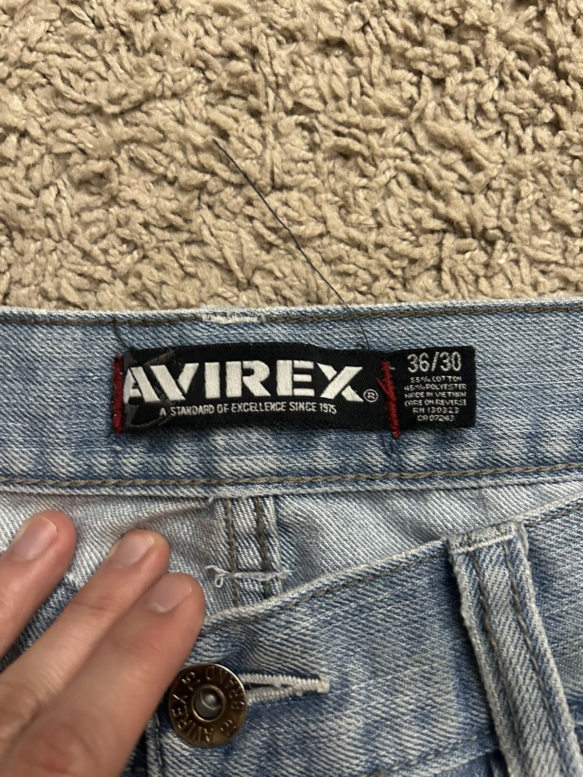 Avirex Avirex Men’s Light Wash Baggy Jeans Size US 36 / EU 52 - 3 Thumbnail