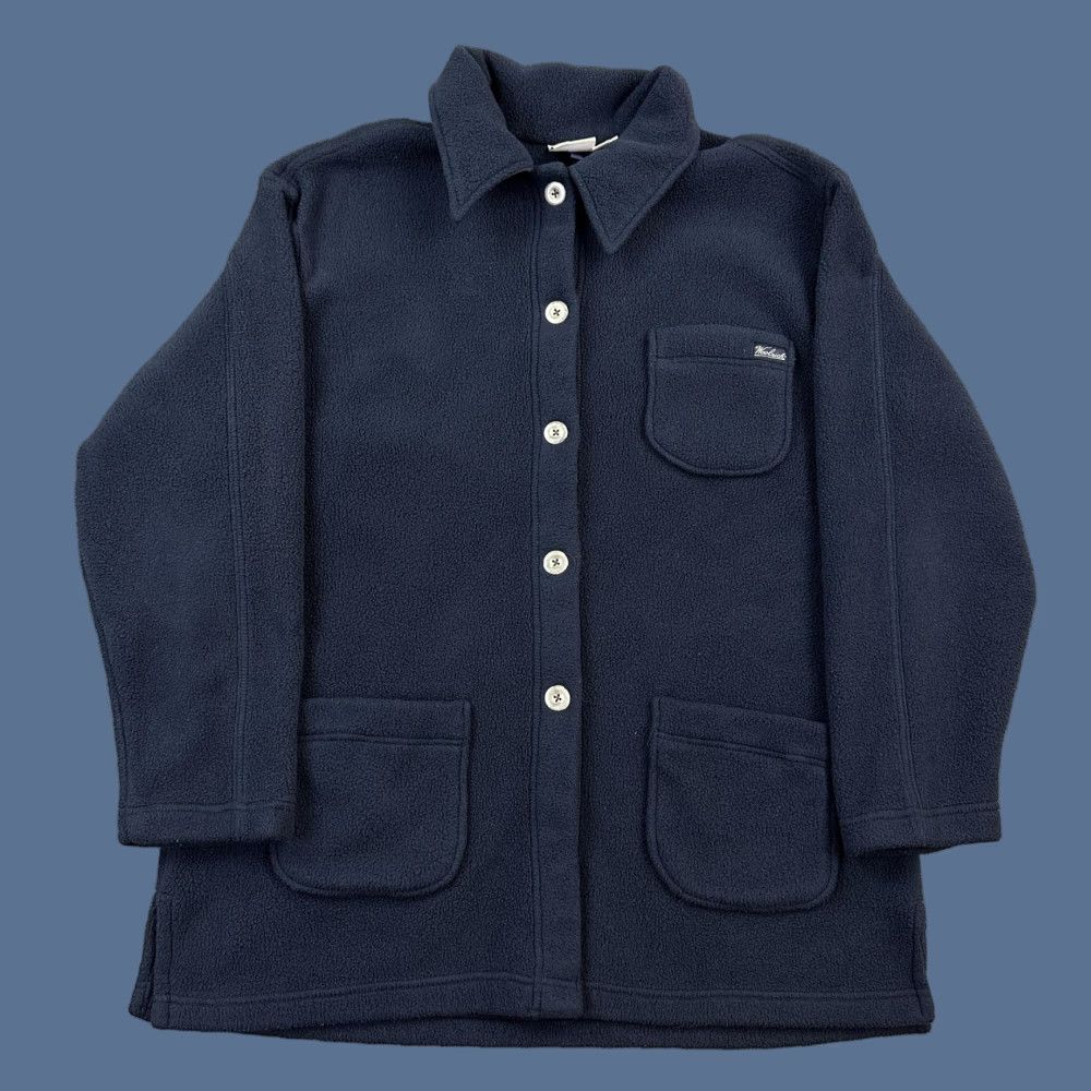 Vintage VINTAGE Woolrich Jacket Women’s Large Navy Polartec Fleece Button Front USA Made Size L / US 10 / IT 46 - 1 Thumbnail