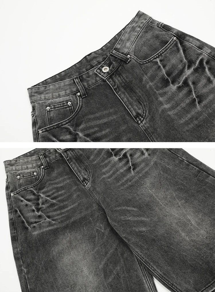 Designer × Japanese Brand Street Jorts Axle Washed Black Crease Short y2k Size US 33 - 7 Thumbnail