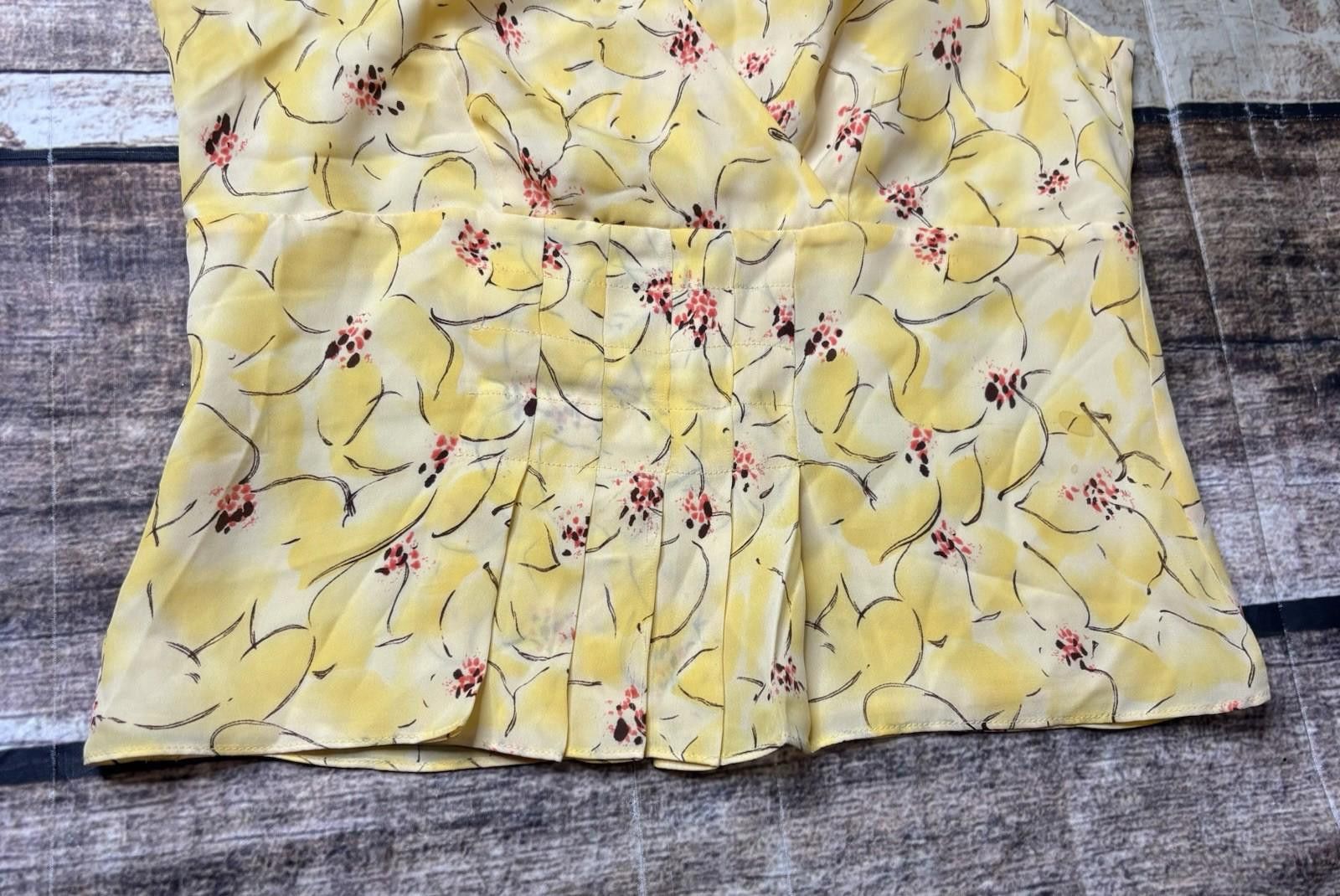 Ann Taylor VTG Ann Taylor Silk Top Womens 2P Floral Tulle Cross Front Size XS / US 0-2 / IT 36-38 - 5 Thumbnail