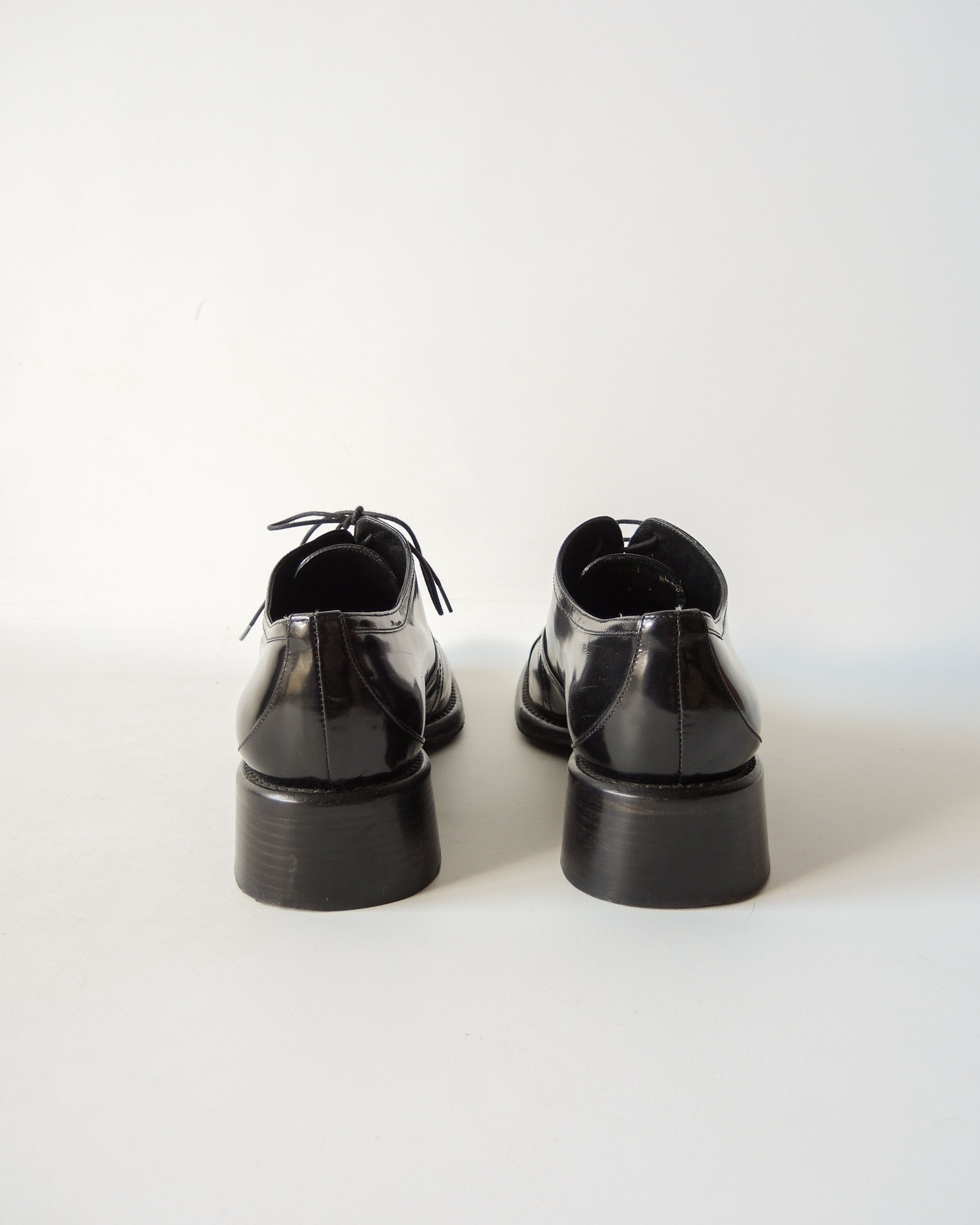 Prada Prada Black Patent Leather Oxford Shoes – Made in Italy Size US 9 / IT 39 - 8 Thumbnail