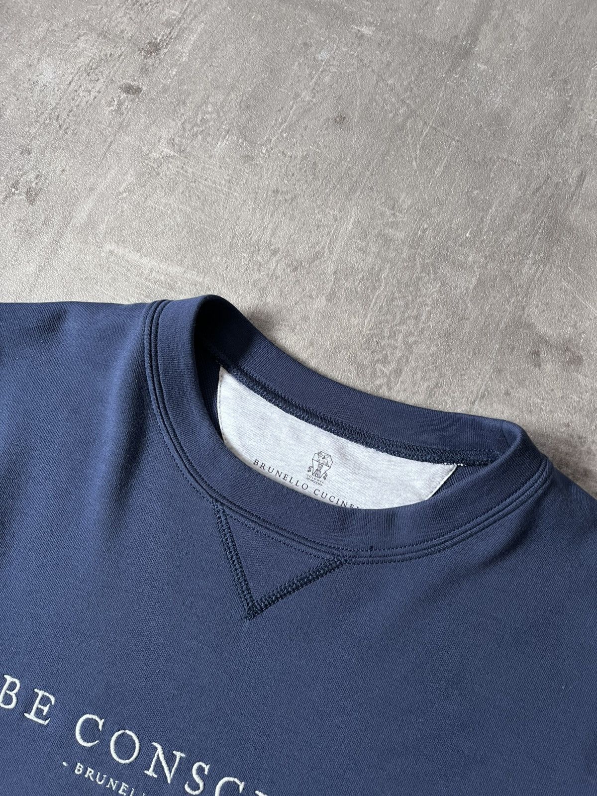 Brunello Cucinelli Brunello Cucinelli ''Be Conscious'' navy blue sweatshirt Size US S / EU 44-46 / 1 - 5 Thumbnail