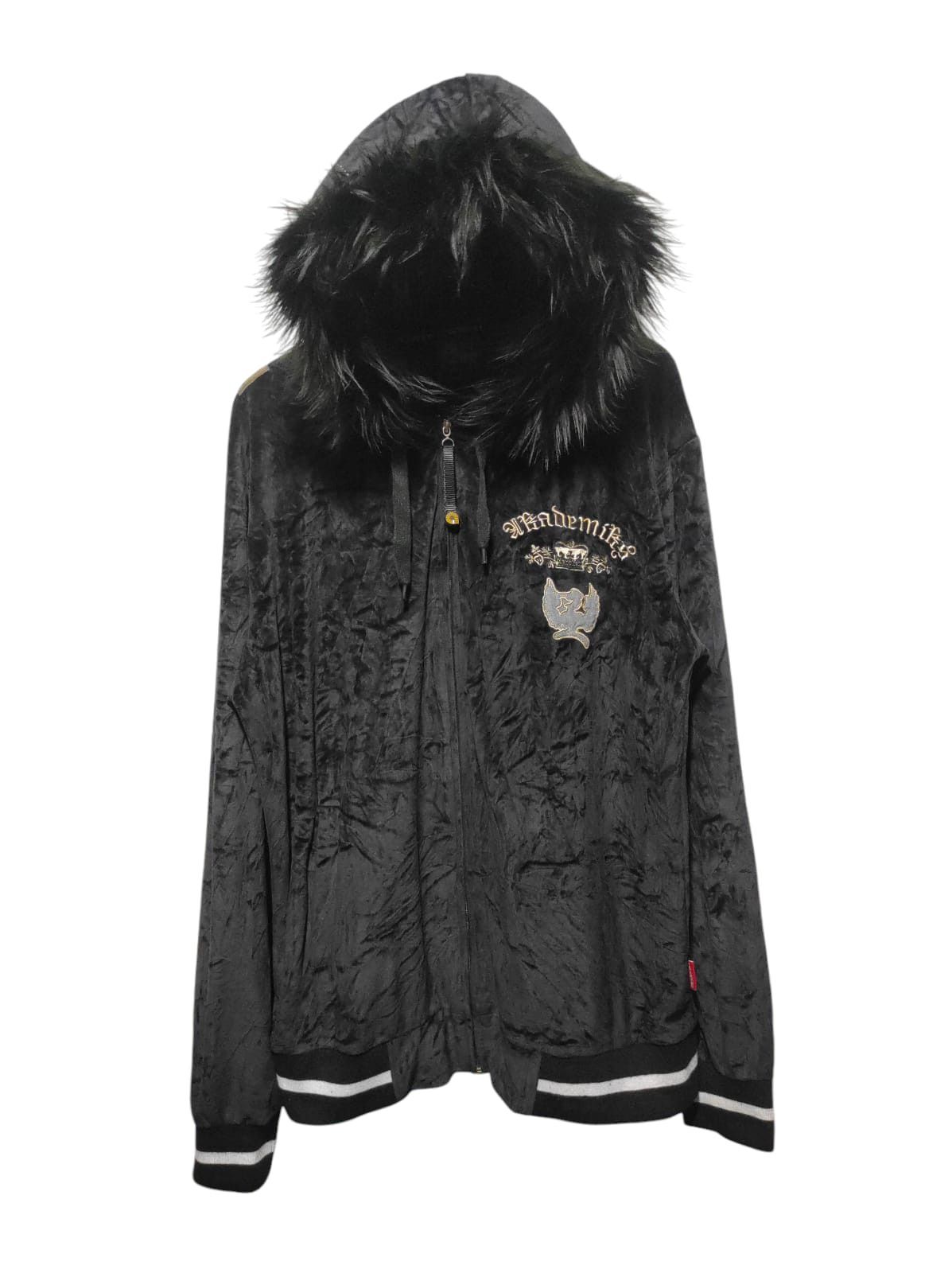 Japanese Brand Akademiks Stadium Division Velvet zip fur hoodie LGB style Size US XL / EU 56 / 4 - 1 Thumbnail