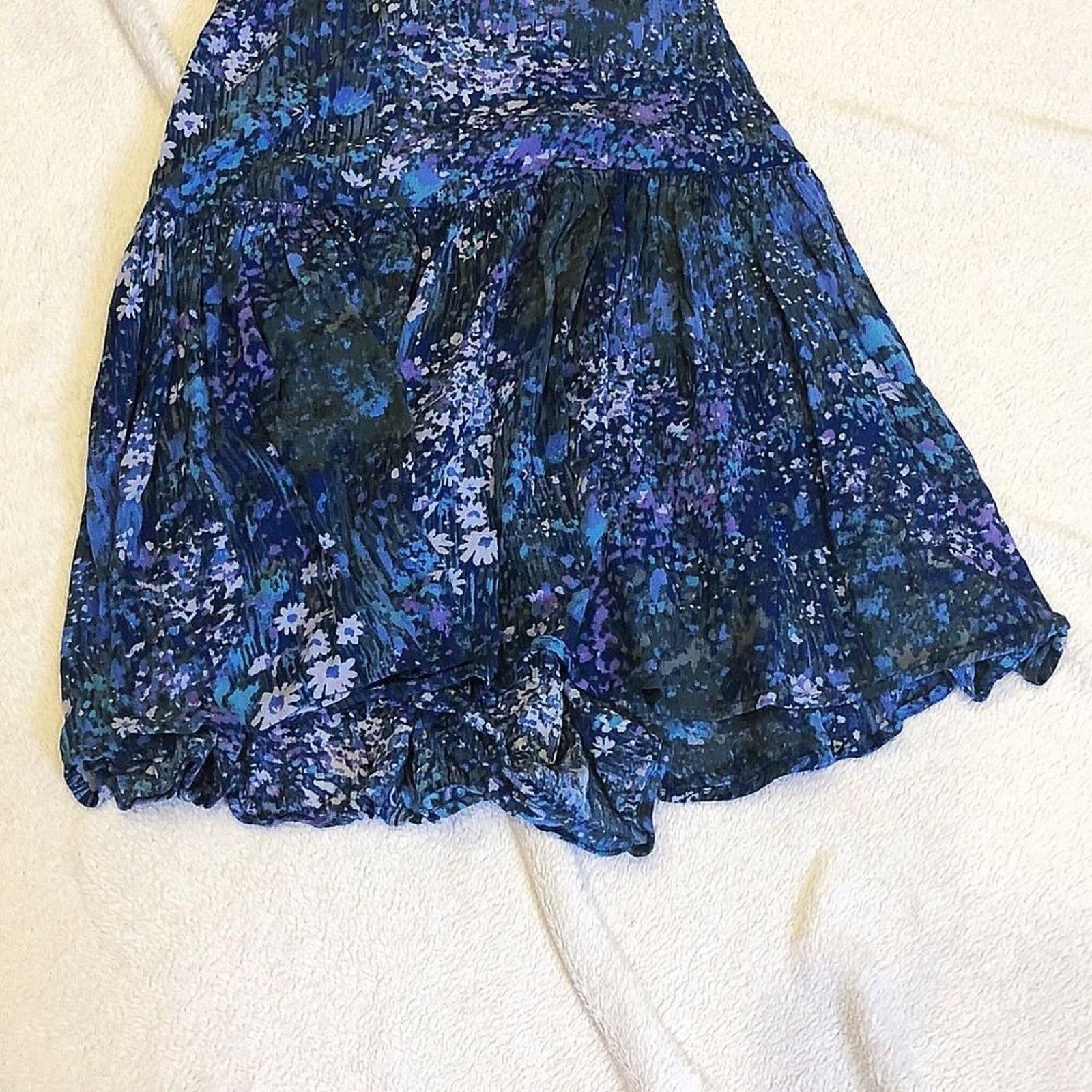 Other Blue Floral Open Back Sleeveless Romper | Sz S (NO SIZE TAG) Size 27" / US 4 / IT 40 - 3 Thumbnail