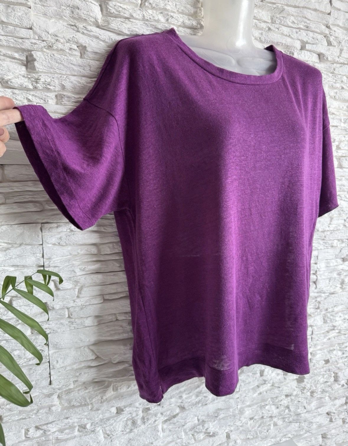 Weekend Max Mara Weekend Max Mara purple t-shirt 100% linen size L Size L / US 10 / IT 46 - 12 Thumbnail