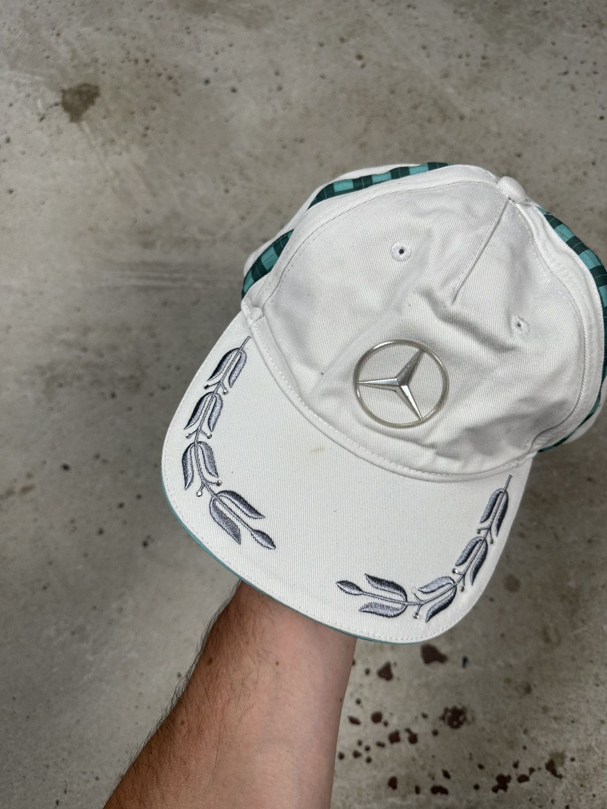 Mercedes-Benz Vintage Y2K Mercedes Benz White Racing Hat F1 Cap Size ONE SIZE - 2 Thumbnail
