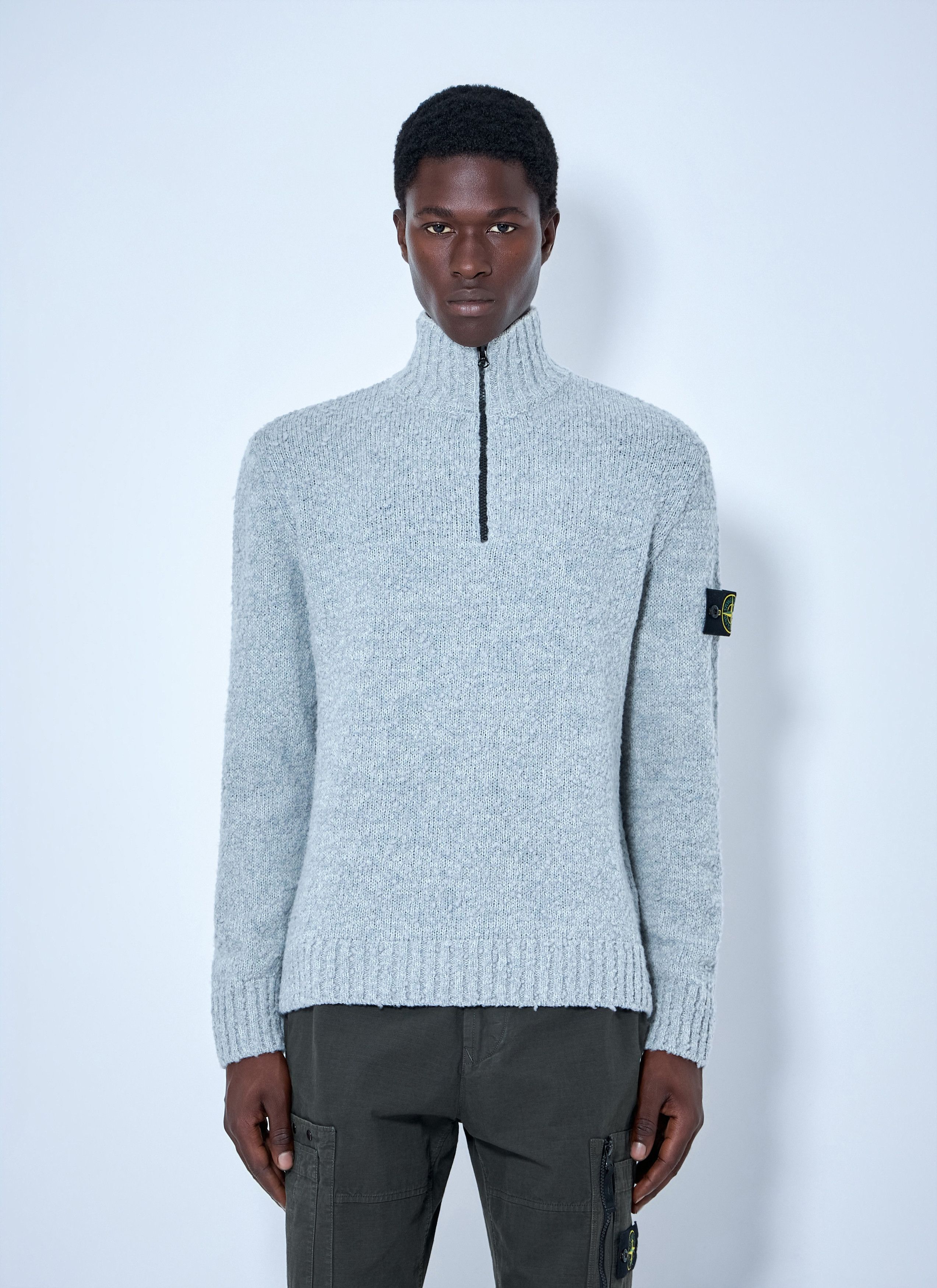 Stone Island 6115557B9 Wool-Mix 1/4th-Zip Knit. | Grailed