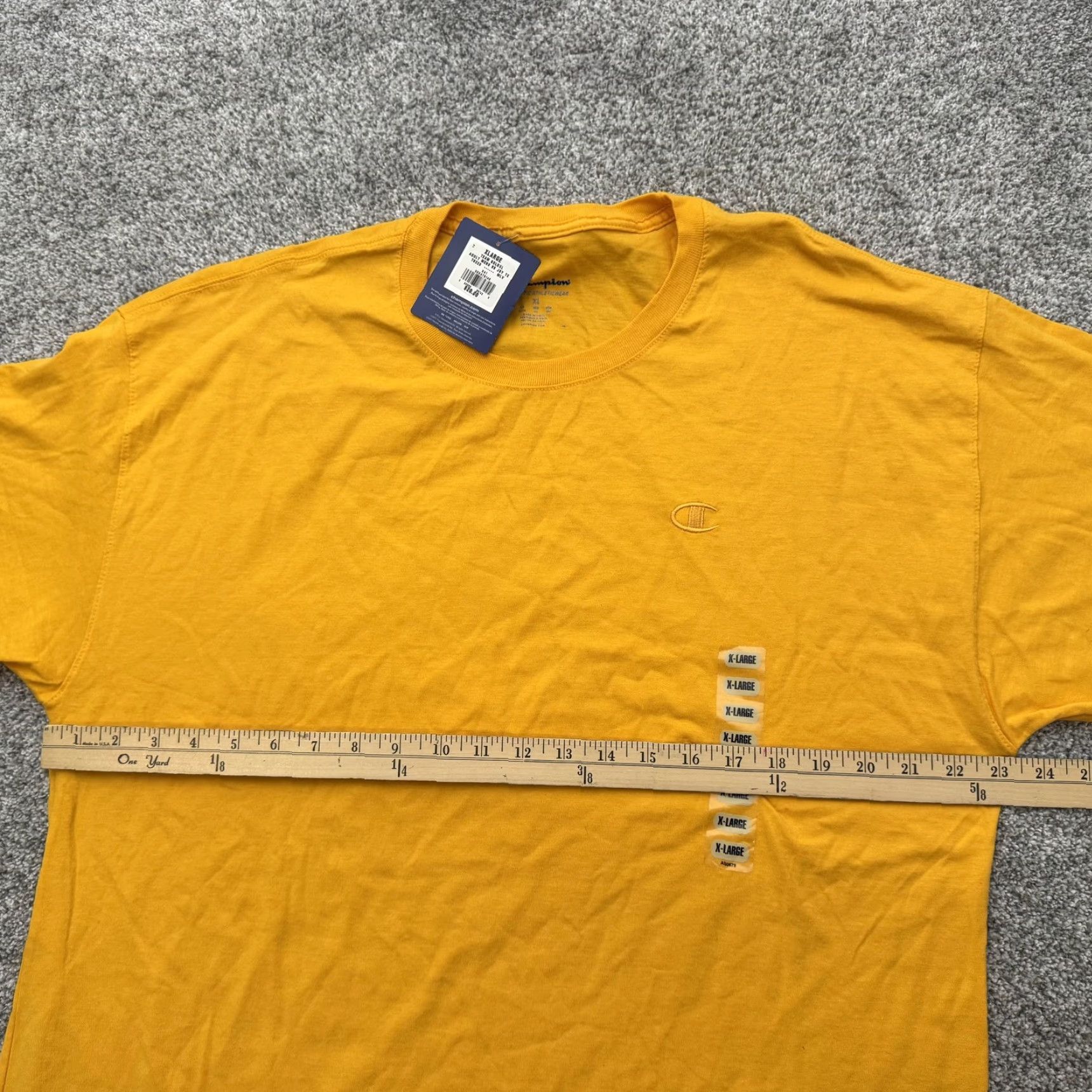 Champion Champion Shirt Mens XL Team Gold Yellow Classic Tee Athletic 100% Cotton New Size US XL / EU 56 / 4 - 7 Thumbnail
