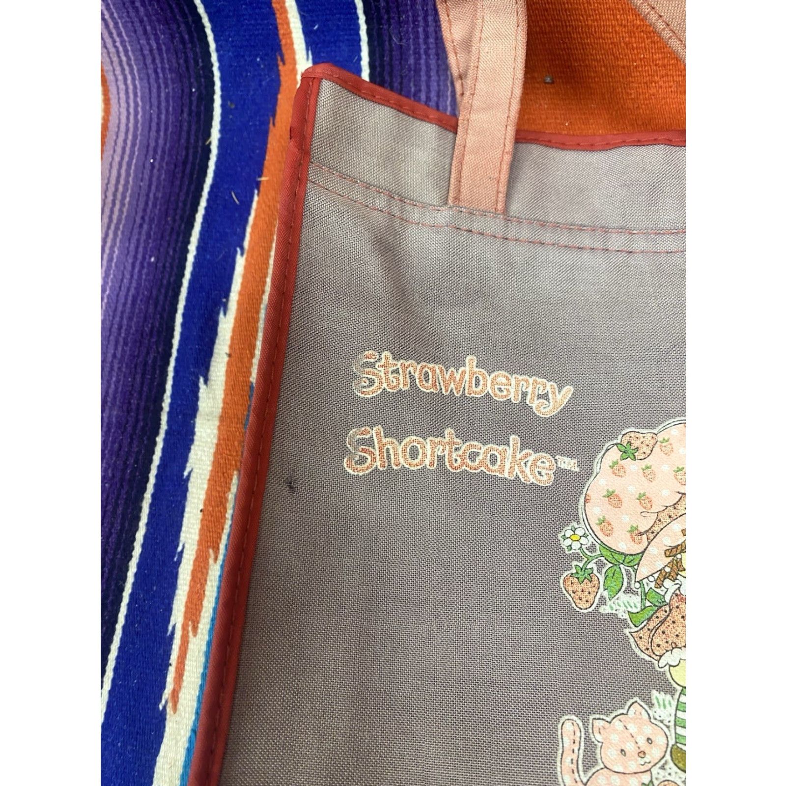 Vintage VINTAGE 80s Strawberry Shortcake Tote Bag Canvas Faded Medium Size Girls Size ONE SIZE - 6 Thumbnail