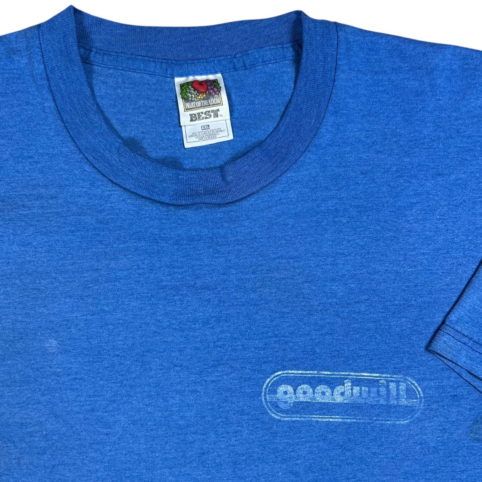 Fruit Of The Loom × Vintage Vintage 90s goodwill thrift store faded blue tee (XXL) Size US XXL / EU 58 / 5 - 2 Thumbnail
