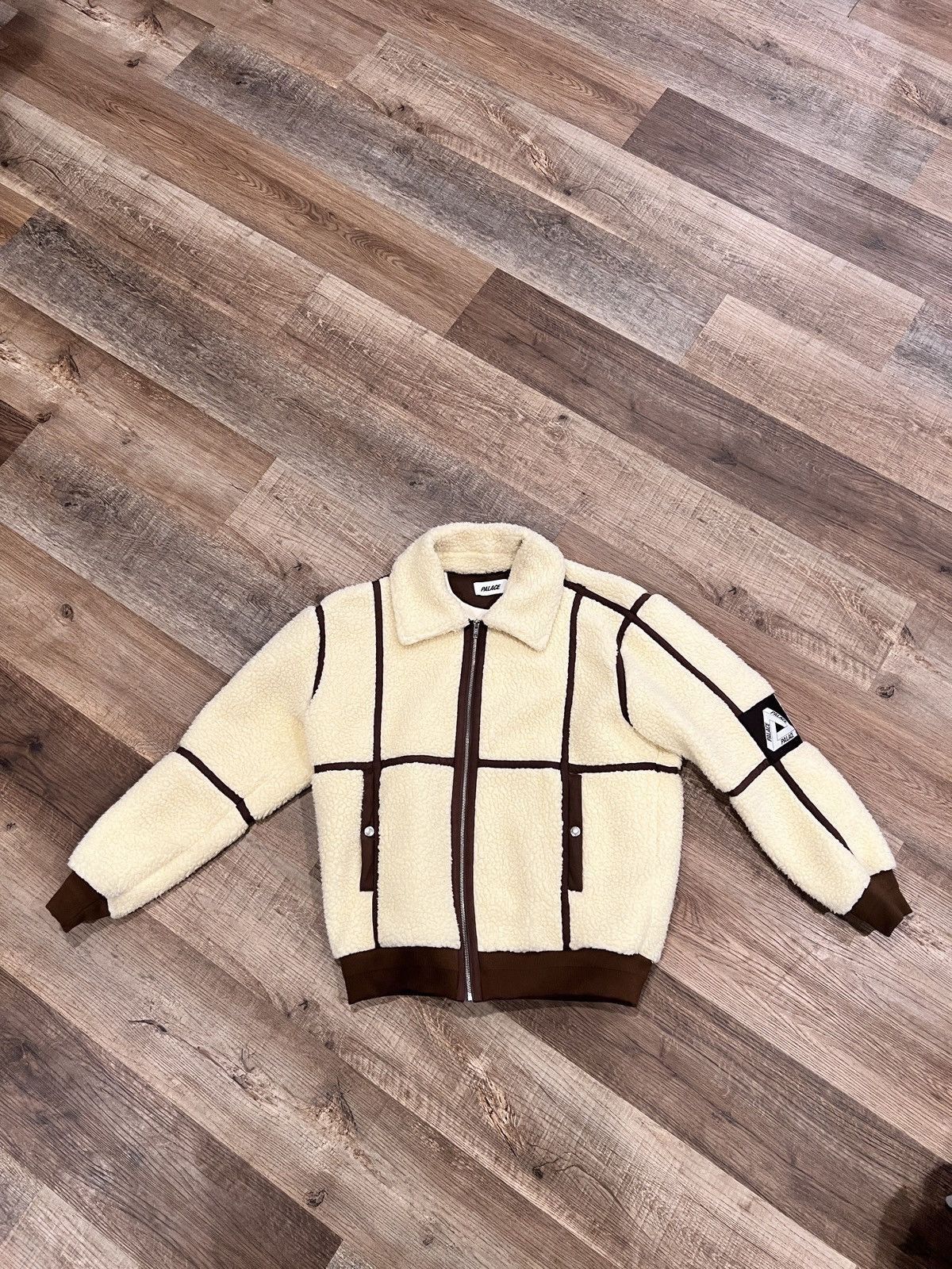 Palace PALACE SHERPA FLIGHT JACKET [FW21 - NATURAL / BROWN] | Grailed