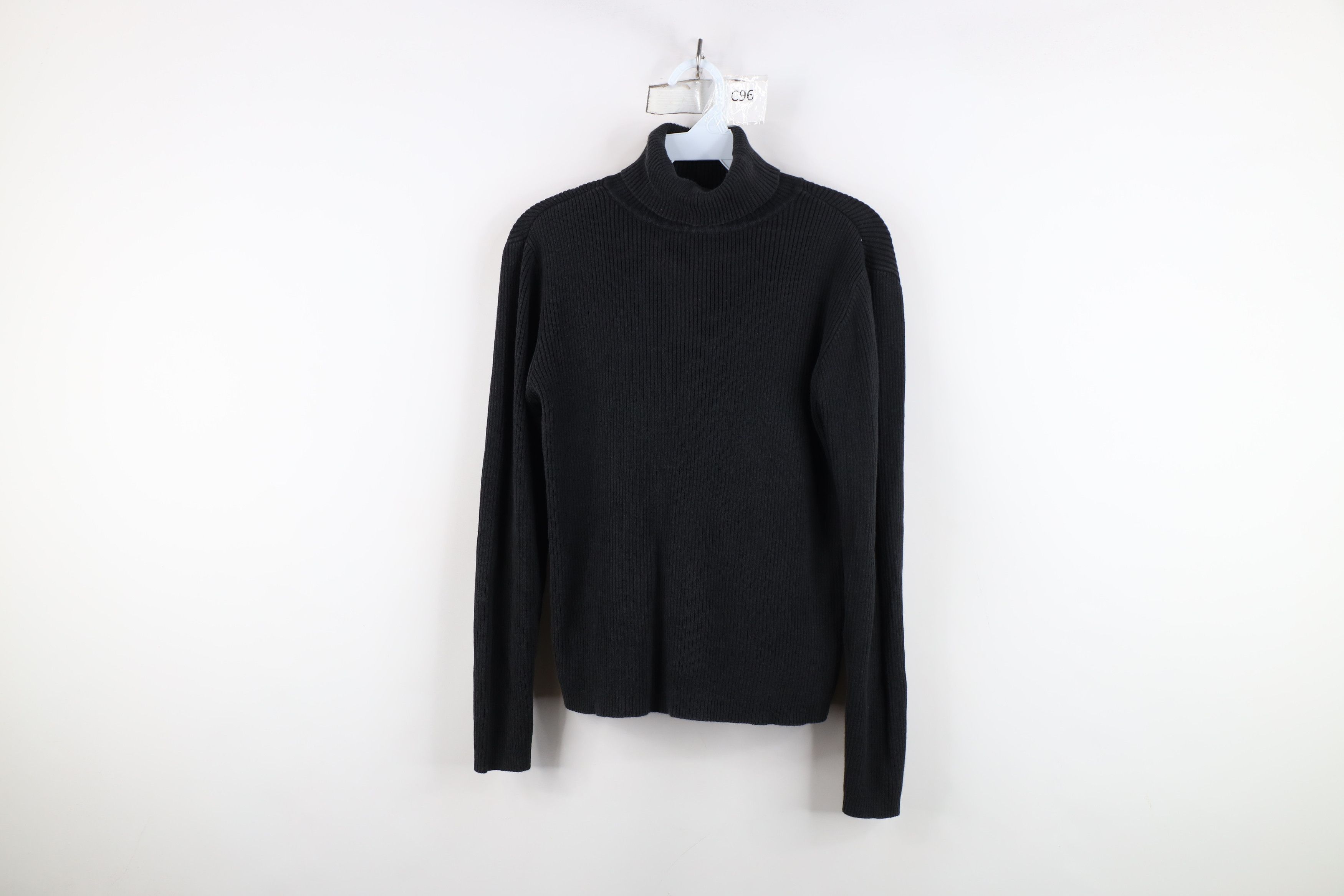 Gap Vintage 90s Gap Blank Ribbed Knit Turtleneck Sweater Black Size M / US 6-8 / IT 42-44 - 1 Thumbnail