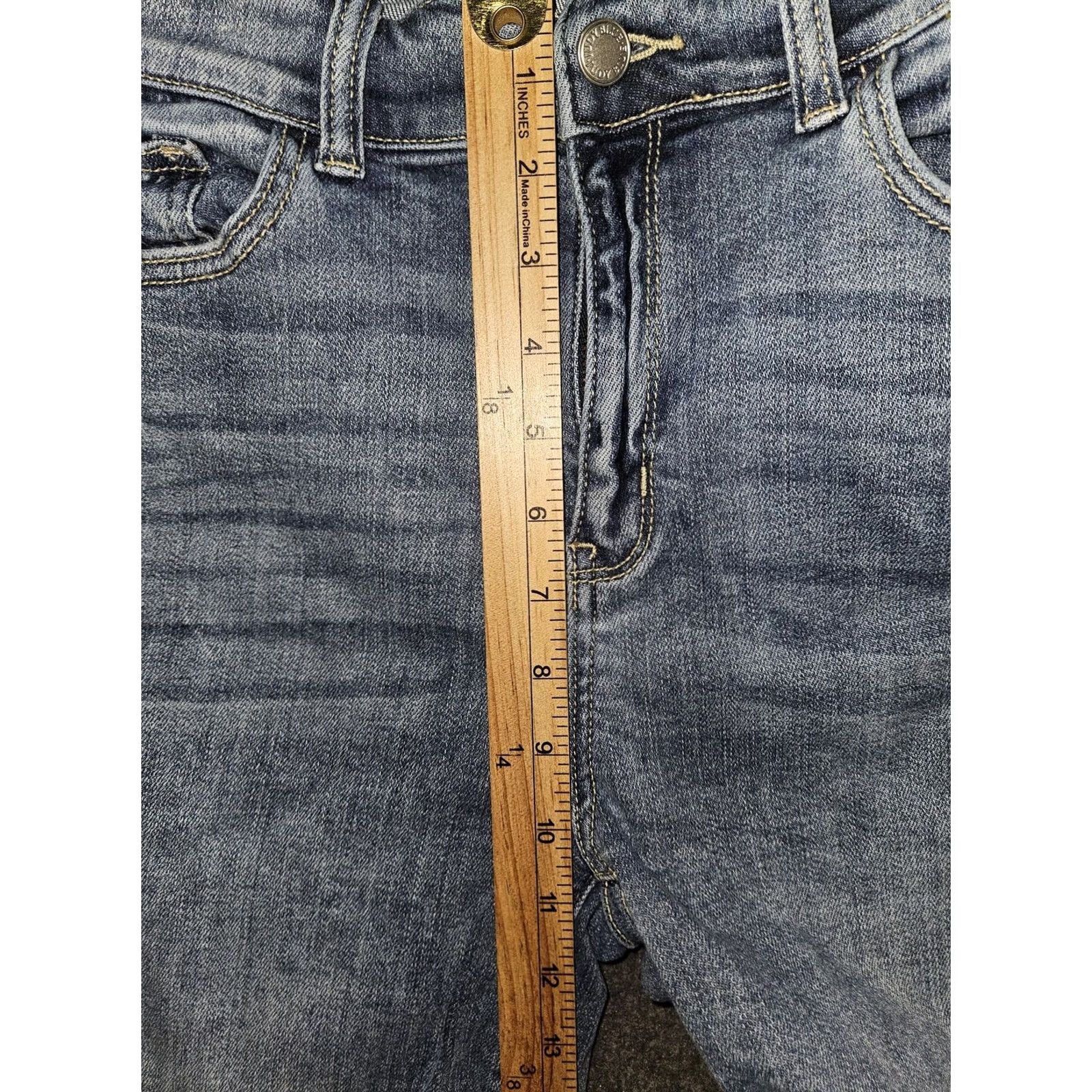 Denime Judy Blue Bermuda Shorts Womens XL Blue Denim Cuffed Stretch Casual JB15226LT Size 40" / US 18 - 4 Thumbnail