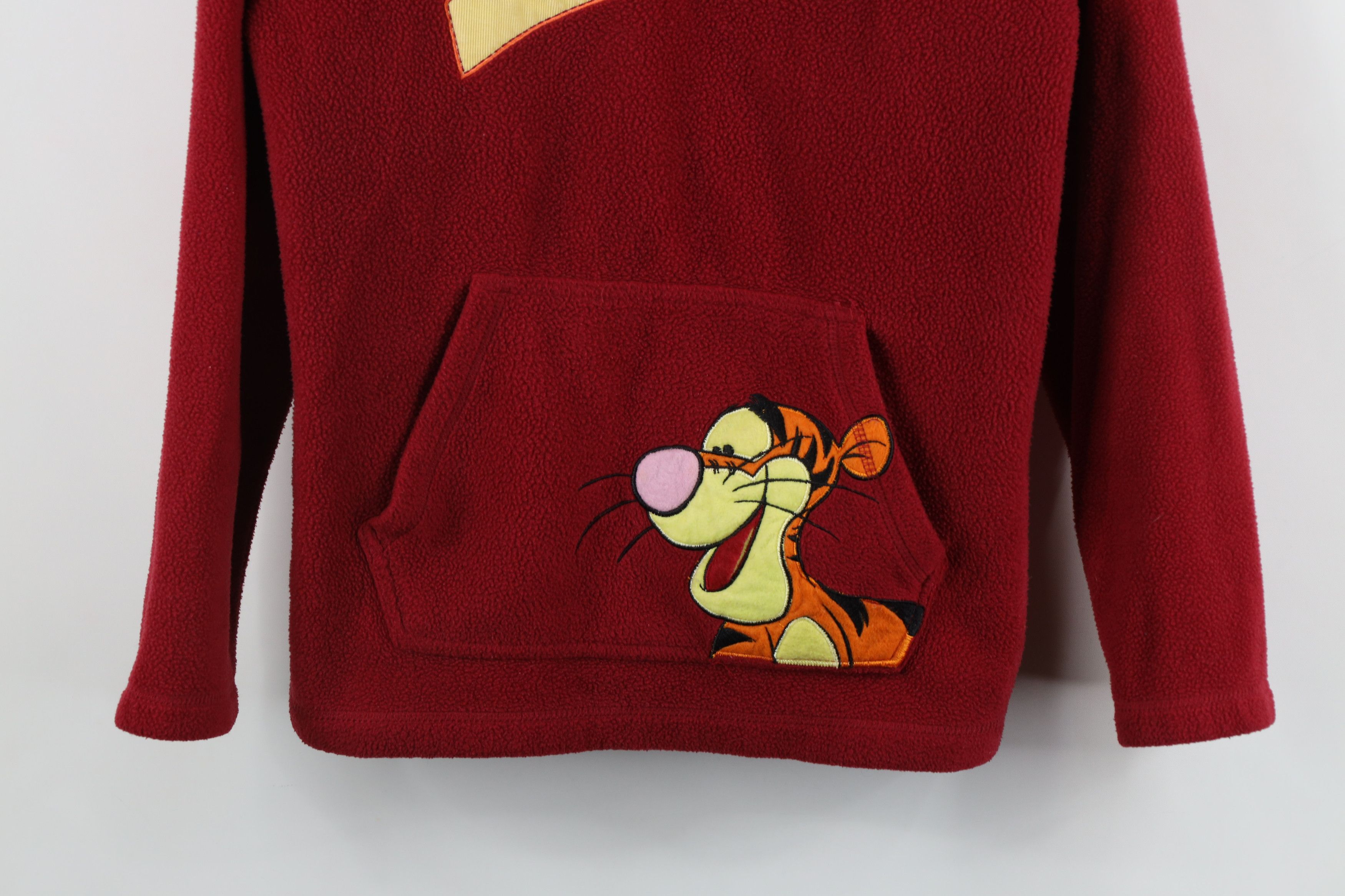 Disney × Vintage Vintage 90s Disney Winnie the Pooh Tigger Fleece Hoodie Red Size M / US 6-8 / IT 42-44 - 3 Thumbnail