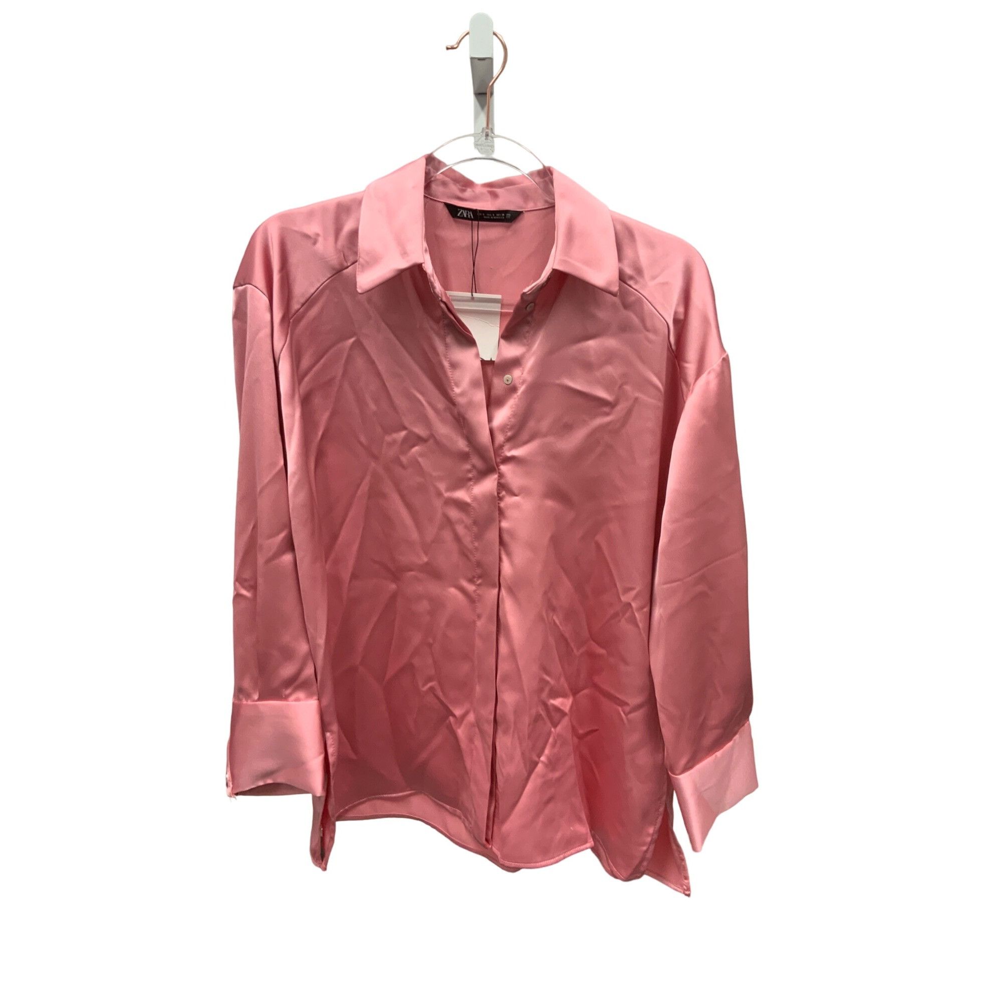Zara Zara Buttoned Satin Effect Shirt Size S / US 4 / IT 40 - 2 Thumbnail