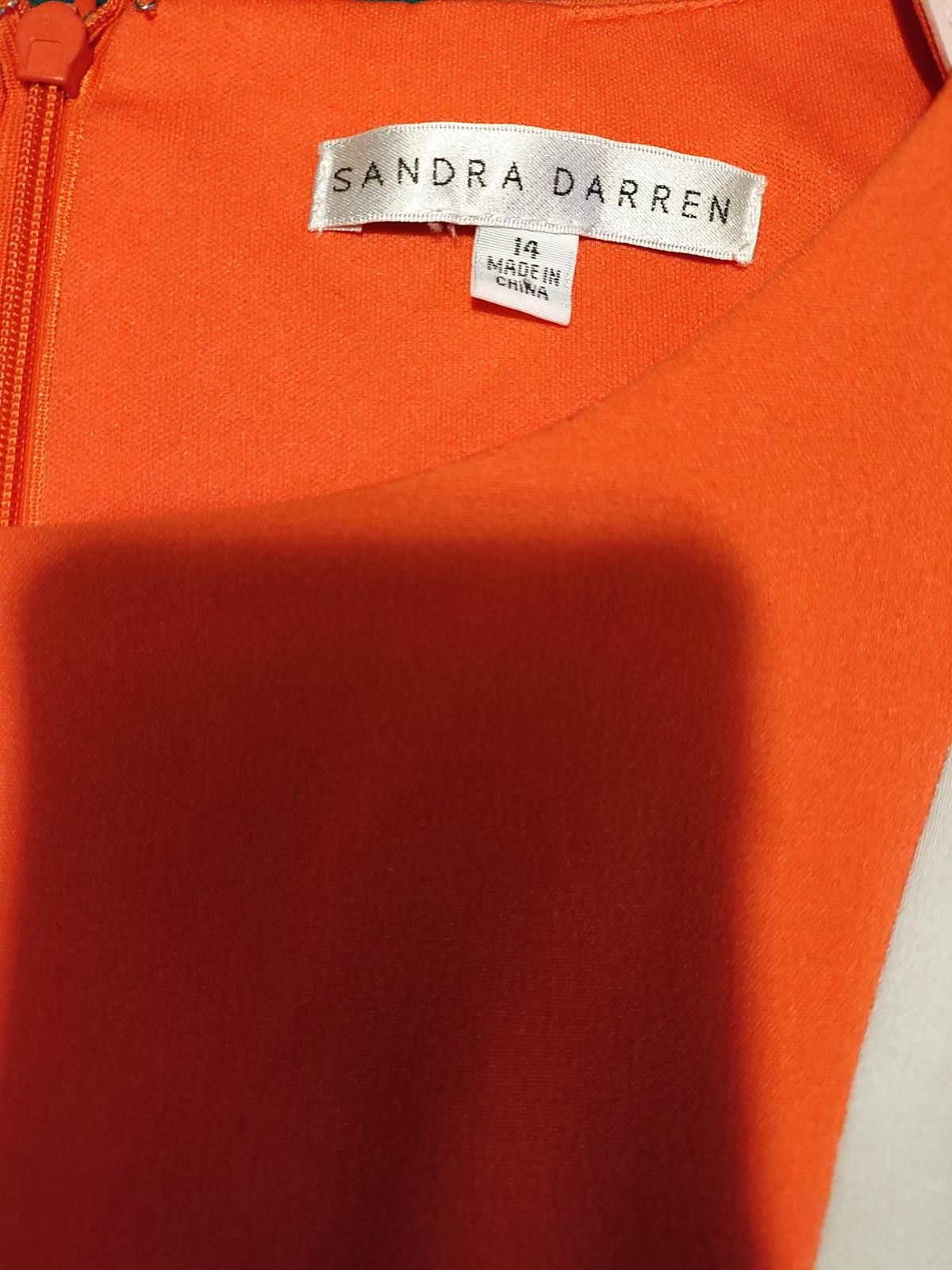 Other Sandra Darren Effortless Elegance Orange Midi Dress Size XL / US 12-14 / IT 48-50 - 7 Thumbnail