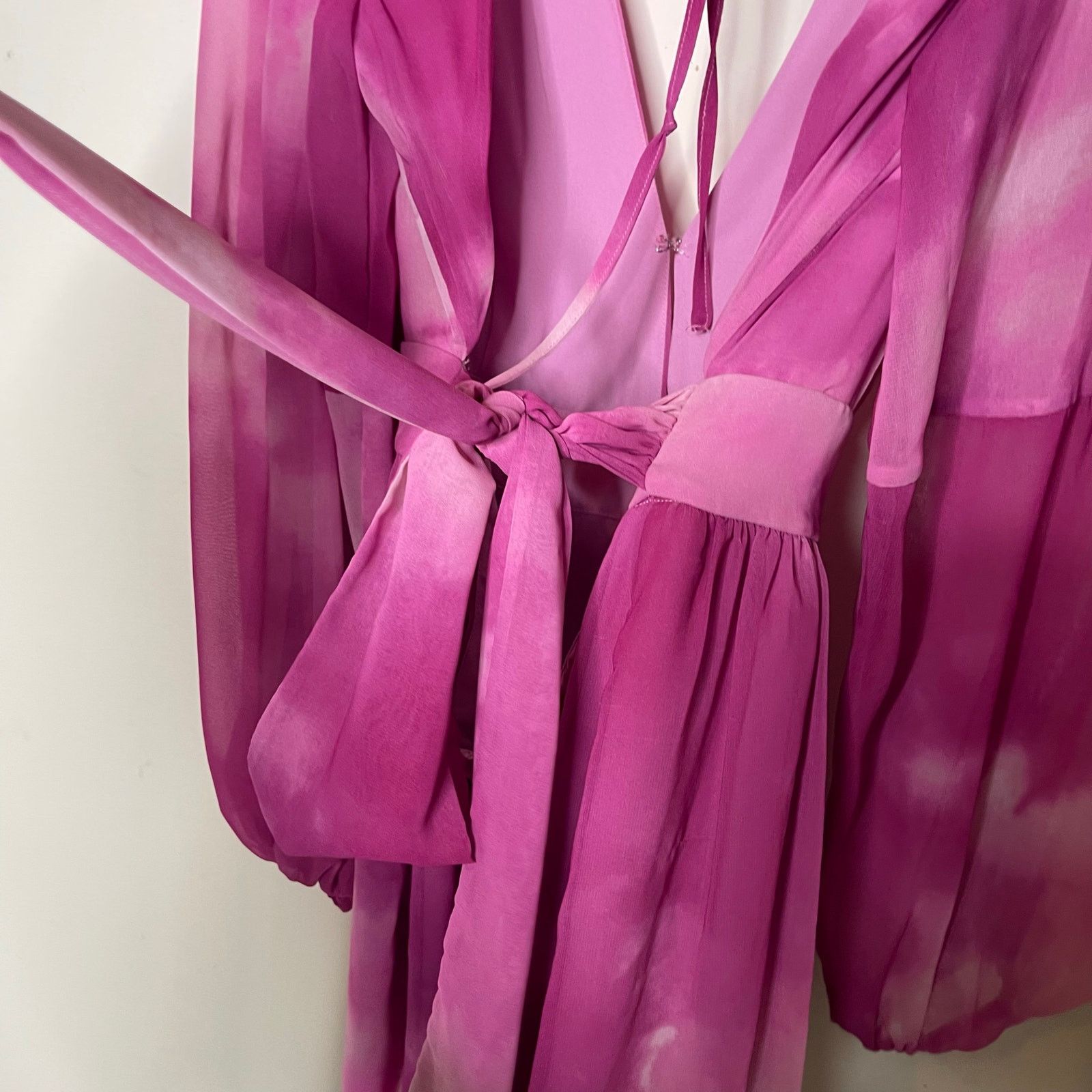 Other TOCCIN X RTR Pink Tie Dye Lightweight open back Romper sz 10 Size 32" / US 10 / IT 46 - 9 Thumbnail
