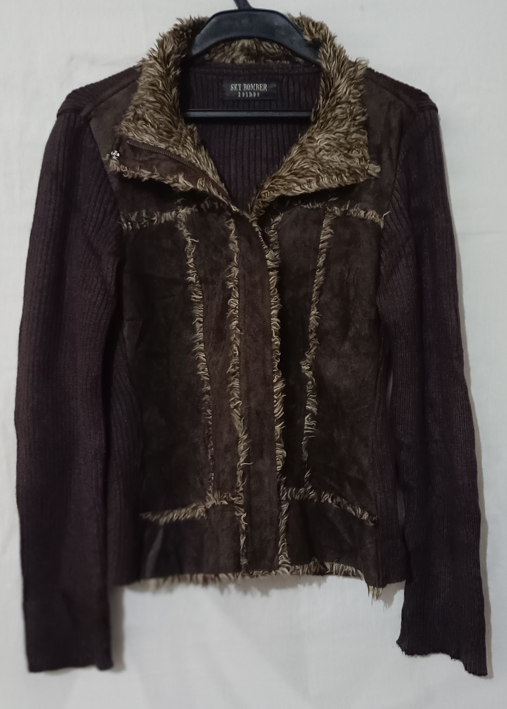 14th Addiction SKY BOMBER 391B08 - Faux Sheepskin Knit Line Jacket Size M / US 6-8 / IT 42-44 - 1 Thumbnail