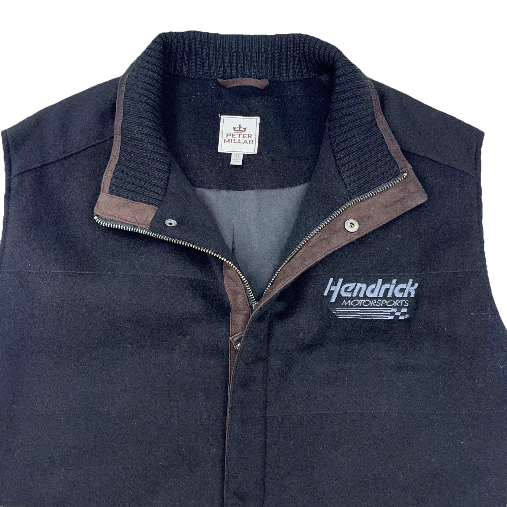 Peter Millar Peter Millar Vest Men XL Black Brown Full Zip Snap Wool Cashmere Blend Hendrick Size US XL / EU 56 / 4 - 2 Thumbnail