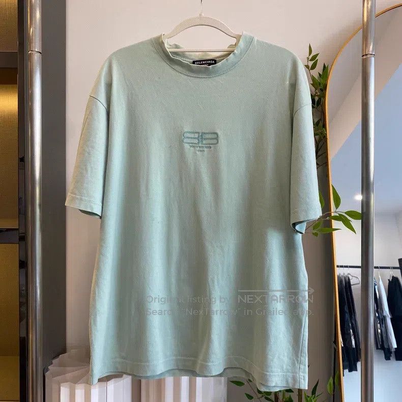 Balenciaga Balenciaga Haze Blue Snap Short Sleeve Size US XS / EU 42 / 0 - 1 Thumbnail