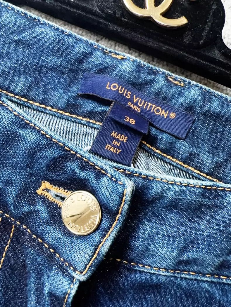 Louis Vuitton LOUIS VUITTON Blue Patchwork Jeans 2504-Nextarrow Size 37" - 5 Thumbnail