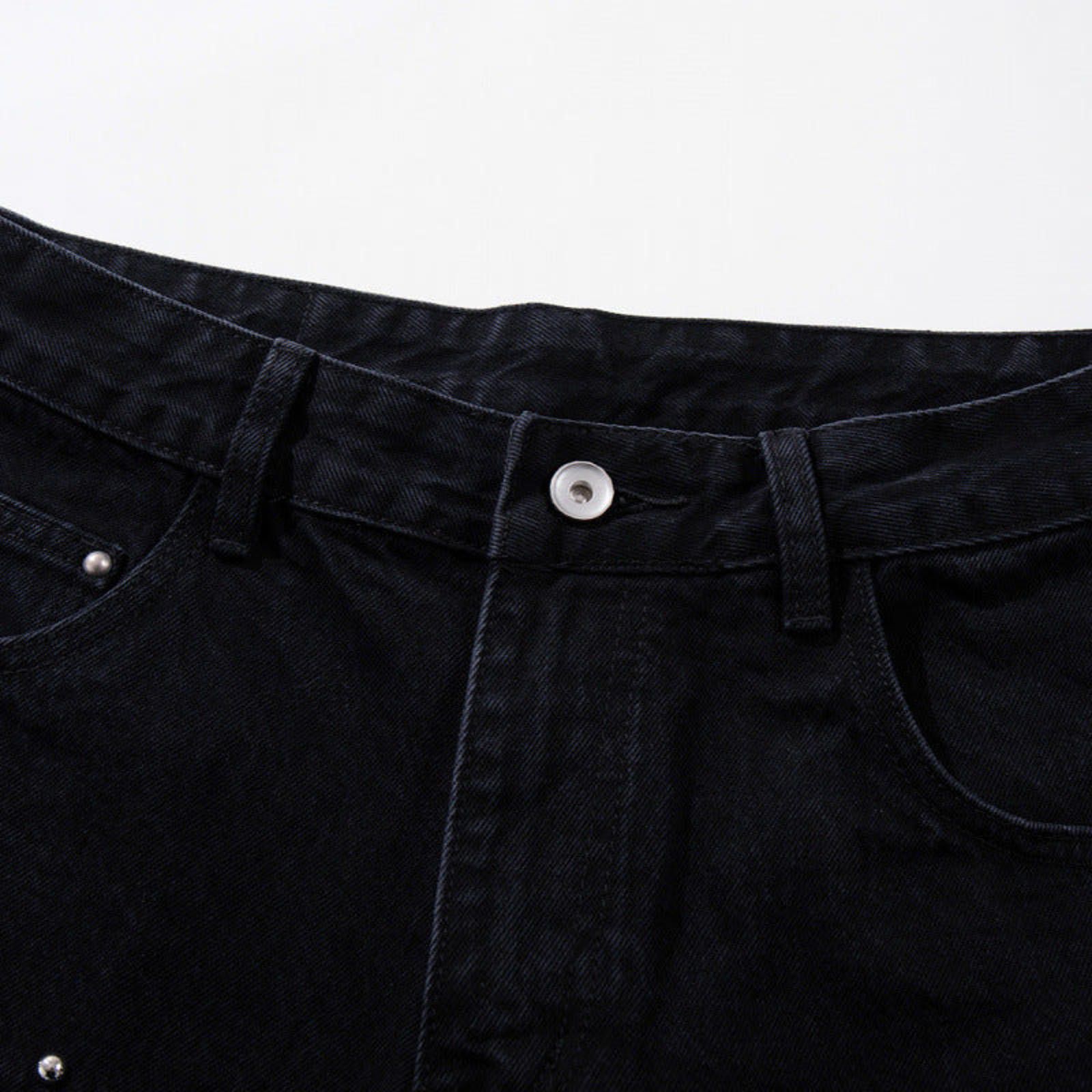 Jean Side-Panel Graffiti Stud-Seam Wide-Leg Jean Size US 30 / EU 46 - 3 Thumbnail