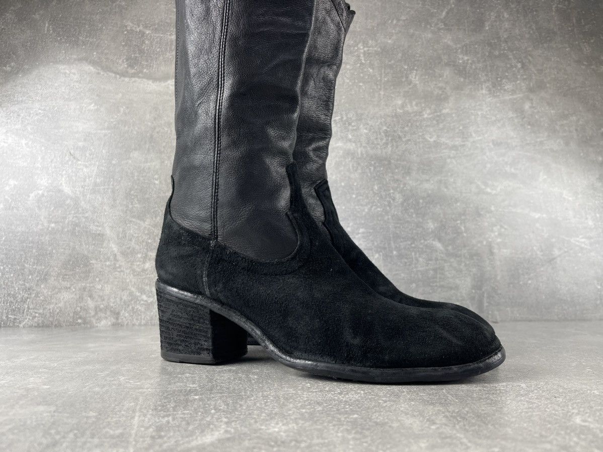 Other Fauzian Jeunesse Black Leather Suede Cowboy Boots Size US 7 / IT 37 - 2 Thumbnail