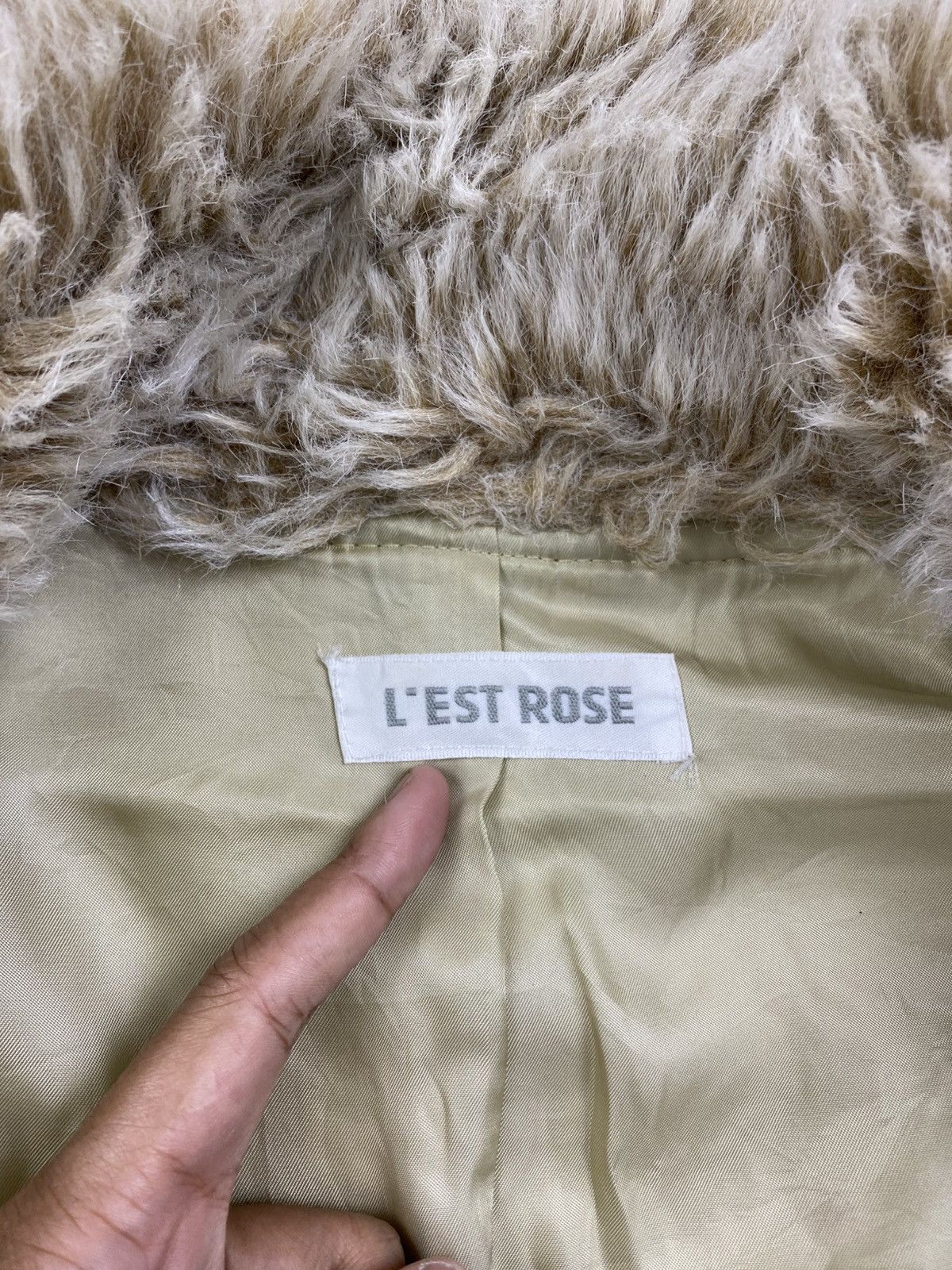 Vintage Vintage L’est Rose Faux Fur Leather Coat Jacket Size US S / EU 44-46 / 1 - 8 Thumbnail