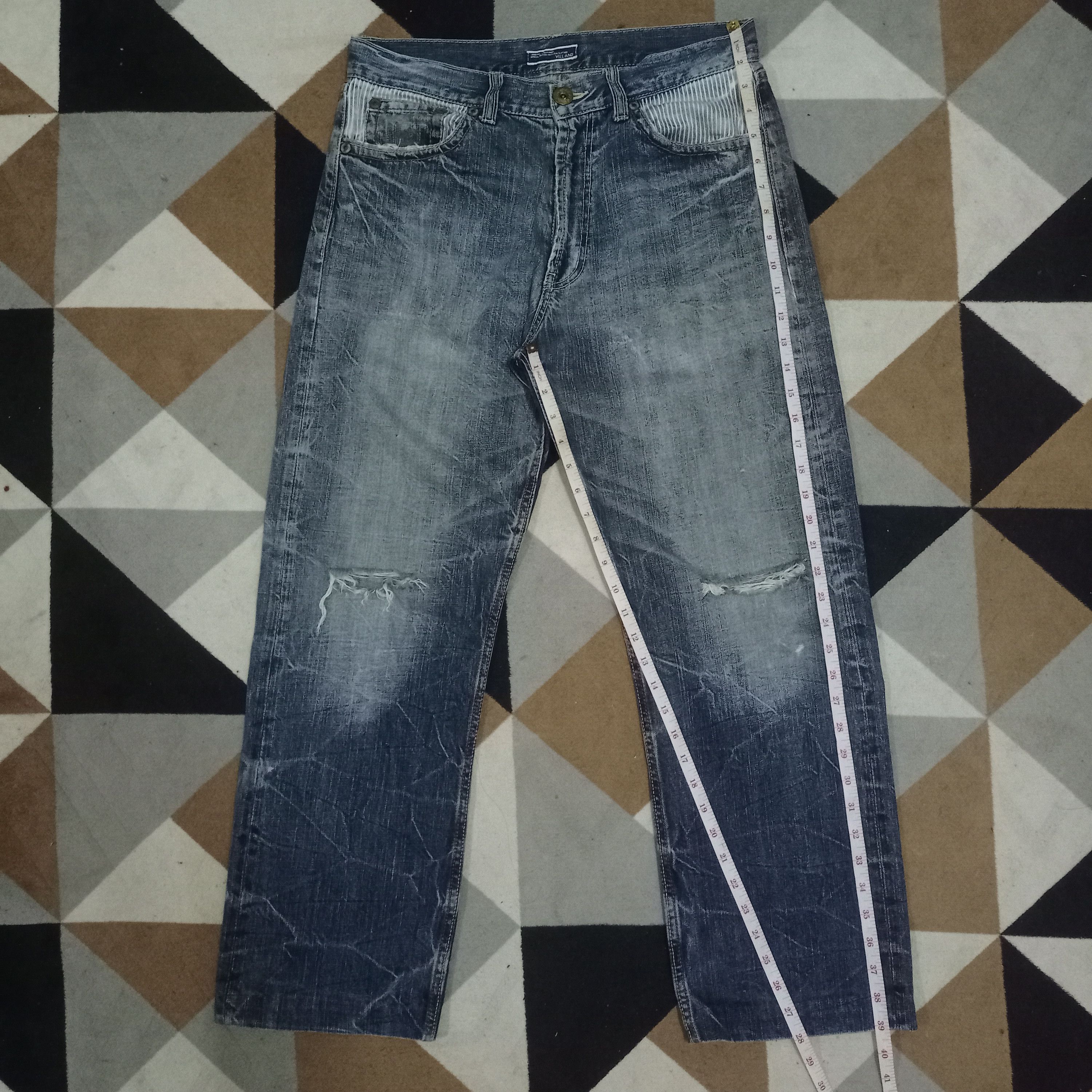 Japanese Brand Vintage VILLAND Embroidered Denim Baggy Jeans 32x28 Size US 32 / EU 48 - 10 Thumbnail