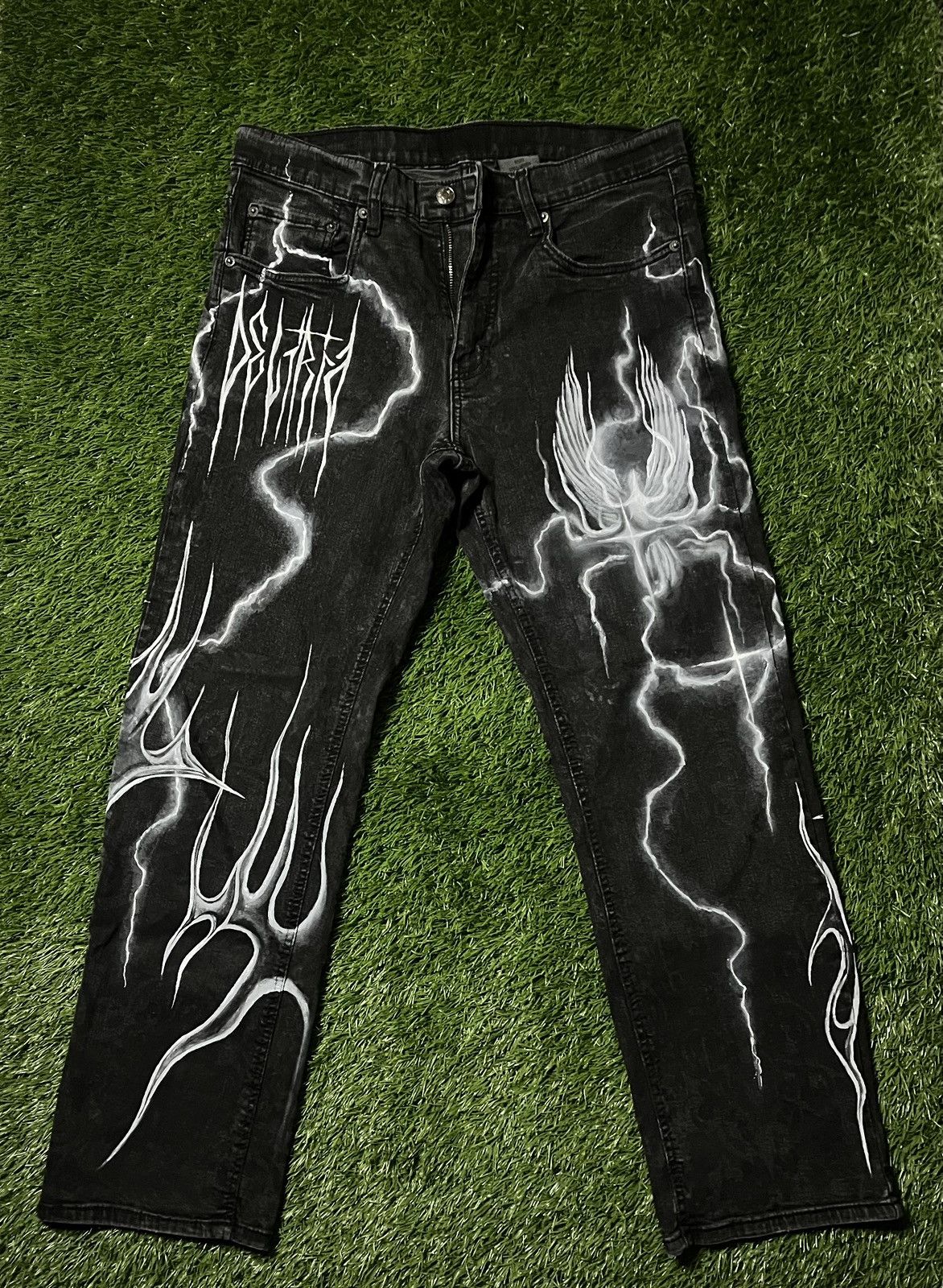 Other Custom Painted Deliriaisdead Jeans 1of1 Y2K Size US 34 / EU 50 - 1 Thumbnail