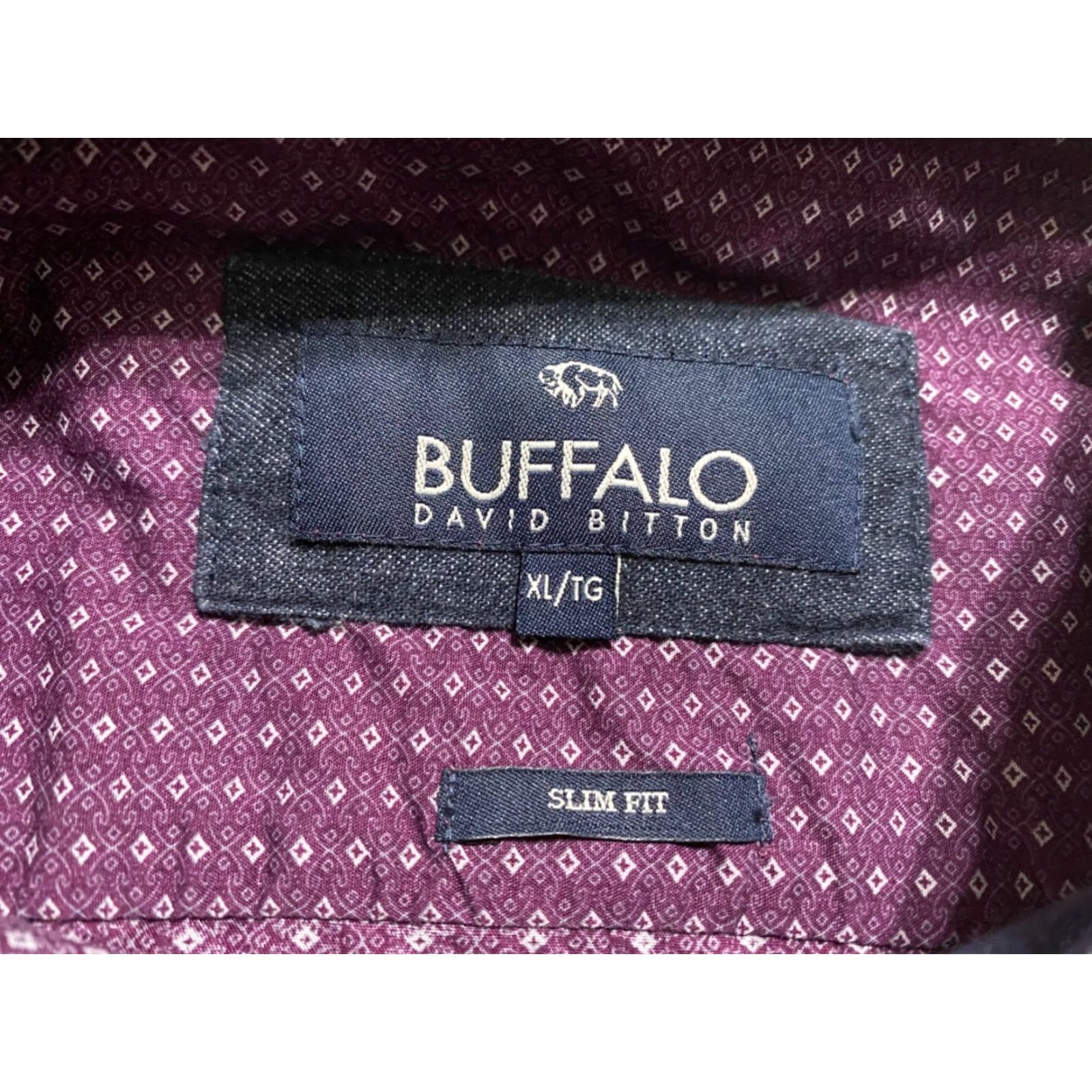 Buffalo David Bitton Buffalo by David Bitton Shirt Mens XL Button-Down L/S Purple Geometric Slim Fit Size US XL / EU 56 / 4 - 5 Thumbnail