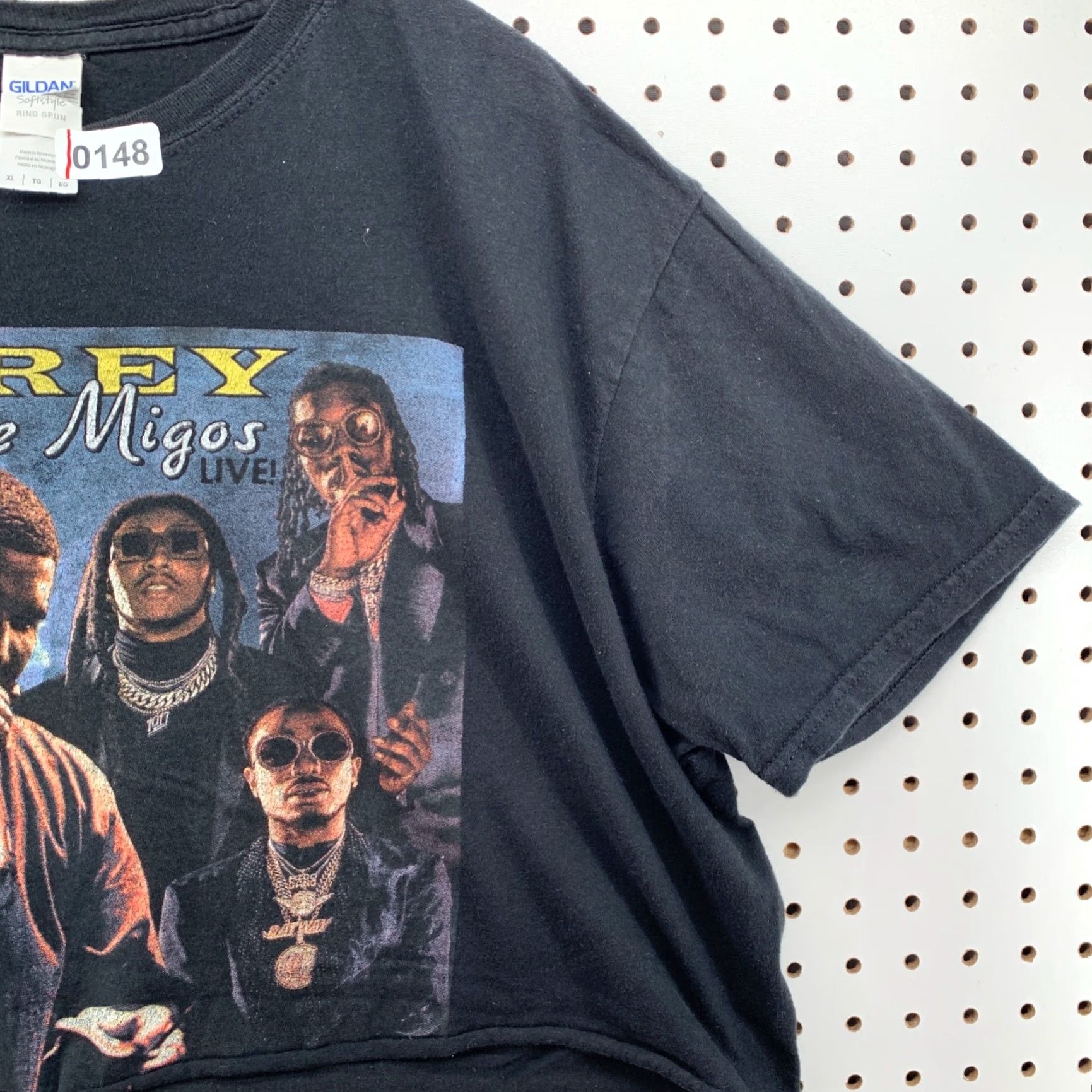 Gildan Drake MIGOS Shirt Womens XL Crop Top Hip Hop TEE 2018 Music Rap Black Cropped Shirt Womens XL Size XL / US 12-14 / IT 48-50 - 2 Thumbnail