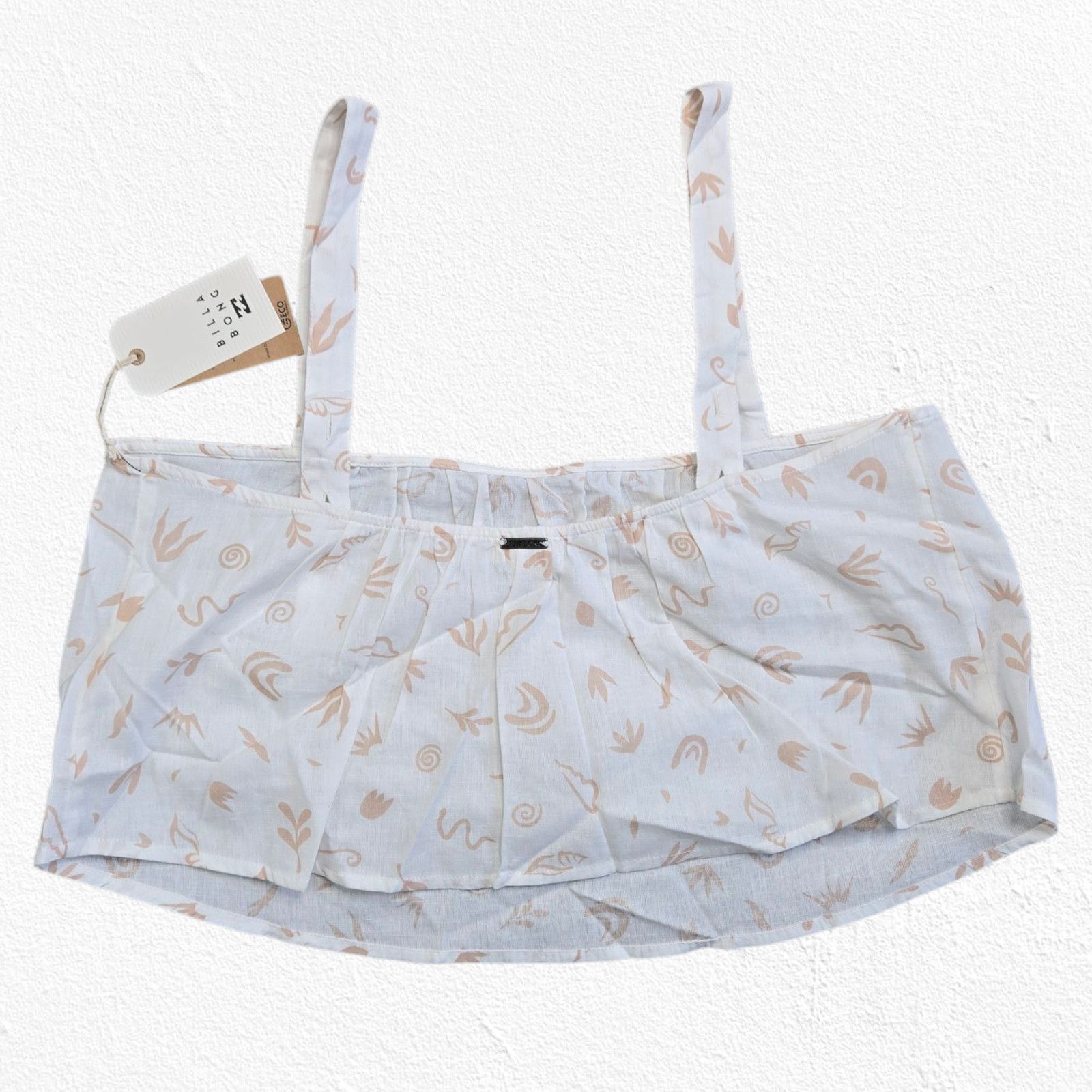 Billabong Billabong White Tan Boho Linen Blend Crop Top Size XL Size XL / US 12-14 / IT 48-50 - 13 Thumbnail