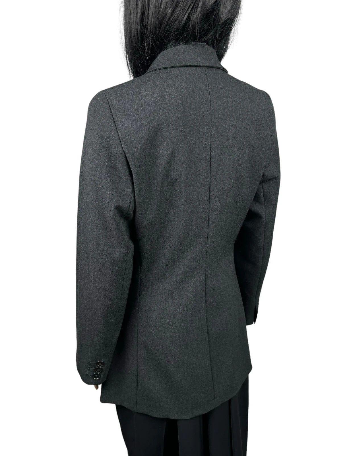 Sportmax Dark Grey Wool Polyamide Long Blazer UK10 US6