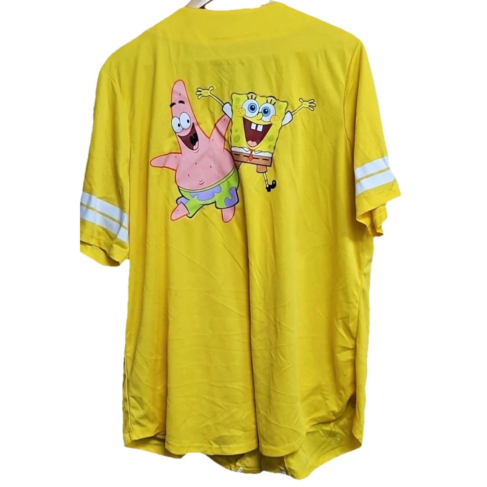 Nickelodeon Nickelodeon SpongeBob Baseball Jersey Shirt Mens 2XL Yellow Patrick Button Up Size US XXL / EU 58 / 5 - 6 Thumbnail