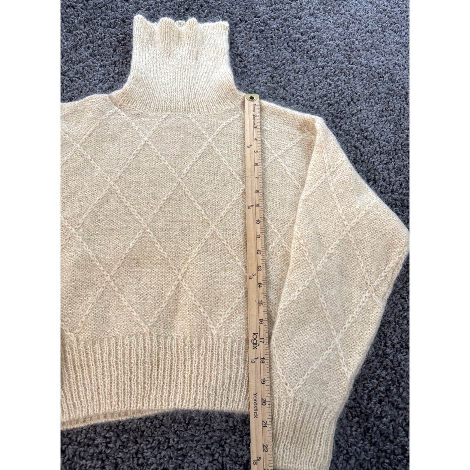 Vintage VINTAGE Casual Corner Sweater Turtleneck Womens Medium Ivory Mohair Chunky-Knit Pullover Long Sleeve Shirt Size M / US 6-8 / IT 42-44 - 2 Thumbnail