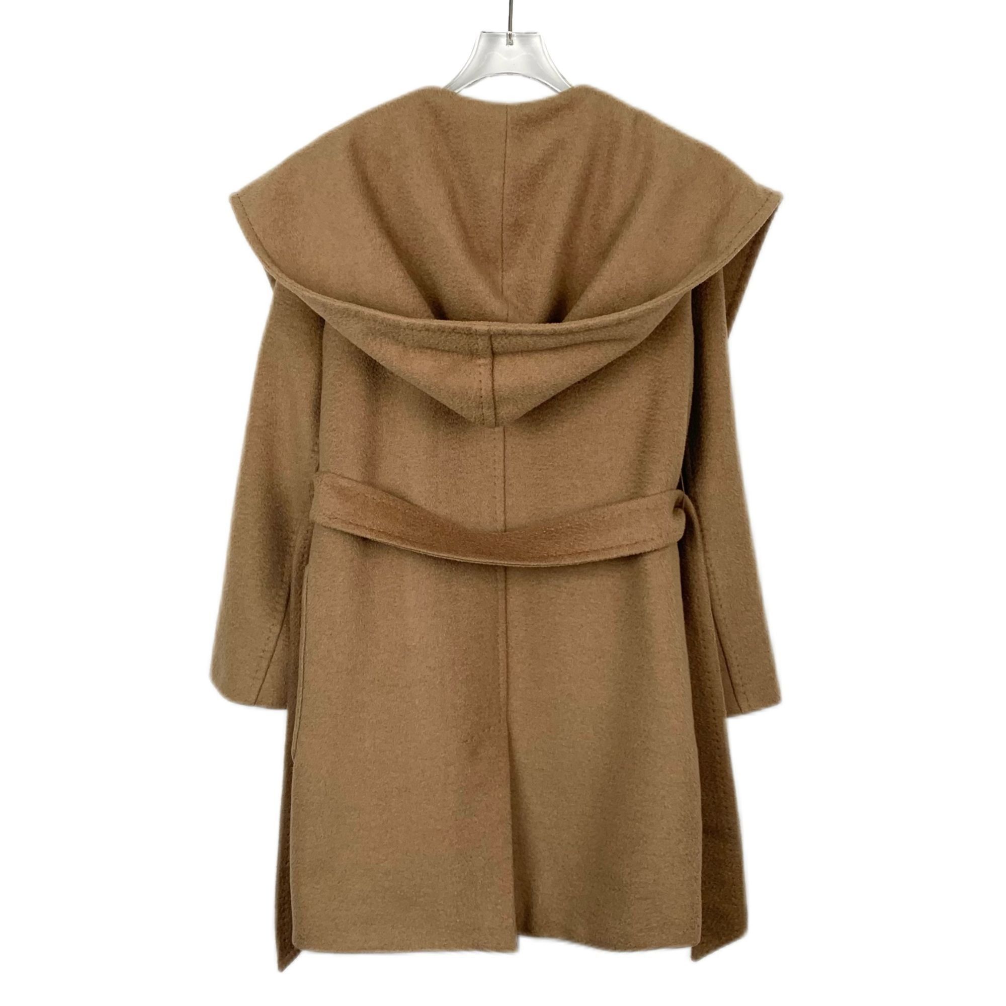 Max Mara Maxmara Brown Camel Wool Hooded Belted Robe Coat (Size XXS) Size XXS / US 00 / IT 34 - 6 Thumbnail